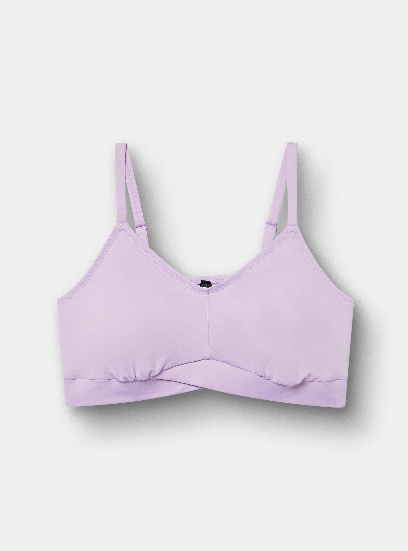 Lightly Lined Smooth Cross Front Bralette, LAVENDULA HEATHER, hi-res