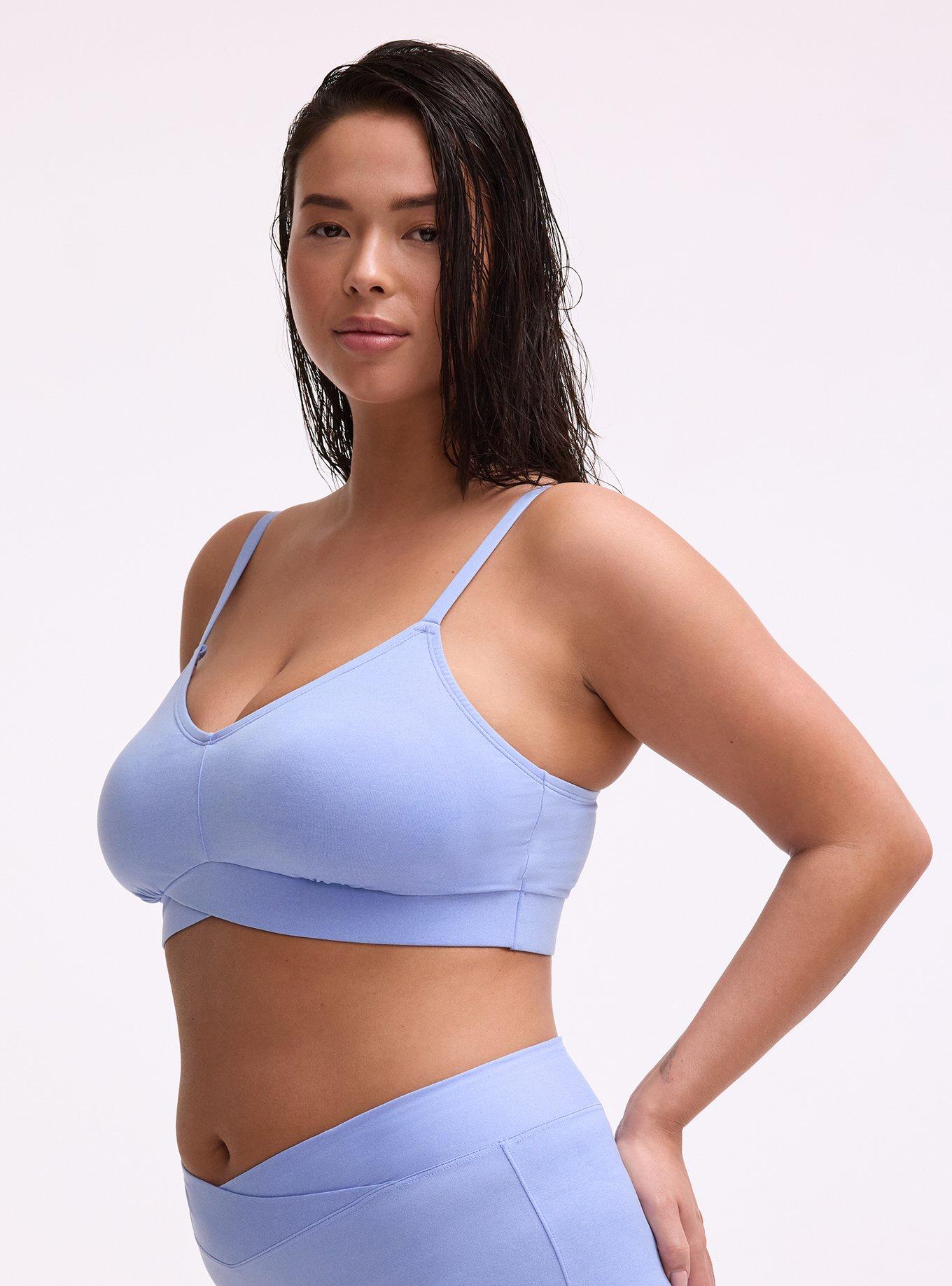 Lightly Lined Smooth Cross Front Bralette, HYDRANGEA HEATHER, alternate