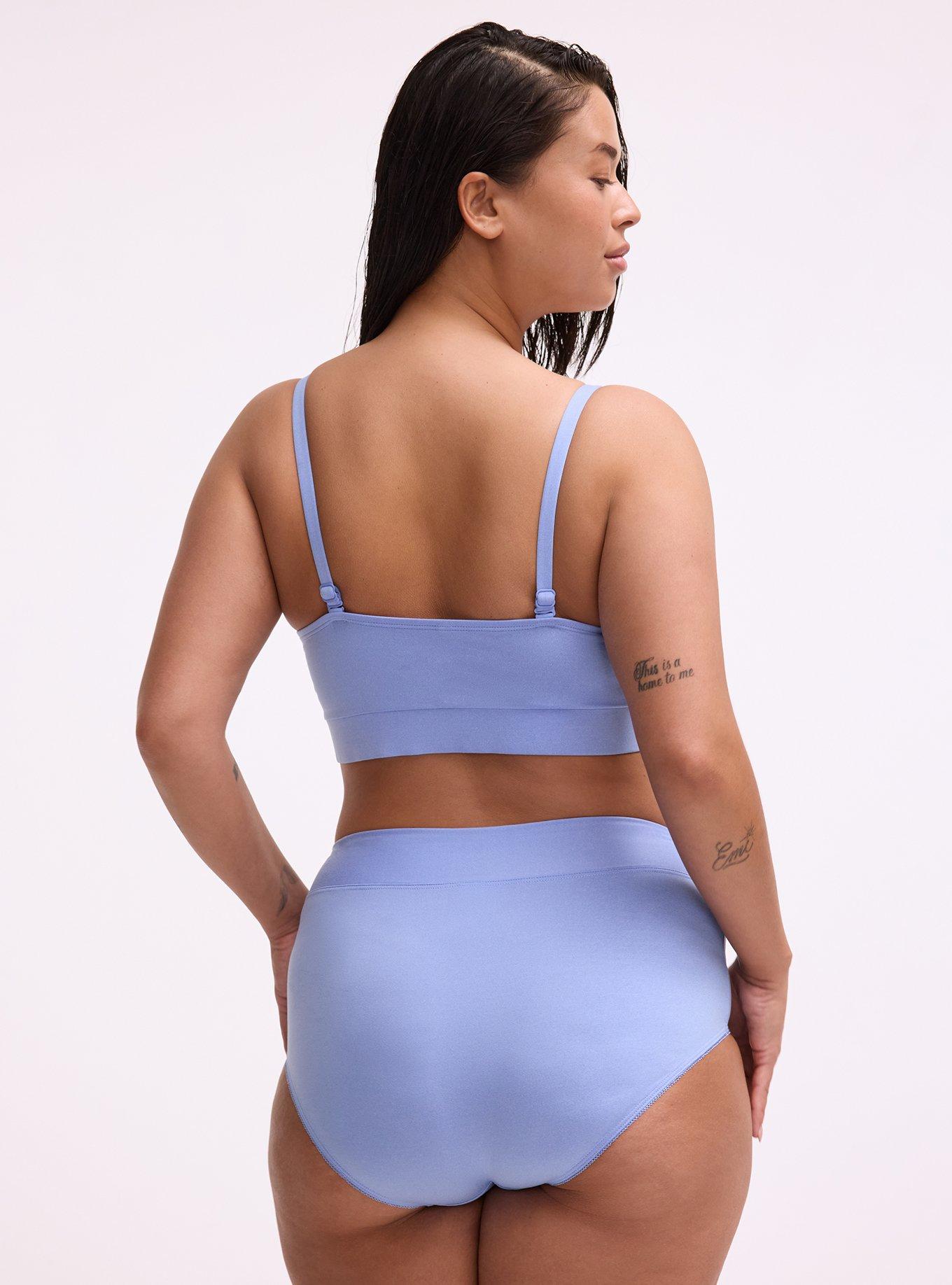 Lightly Lined Smooth Cross Front Bralette, HYDRANGEA HEATHER, alternate