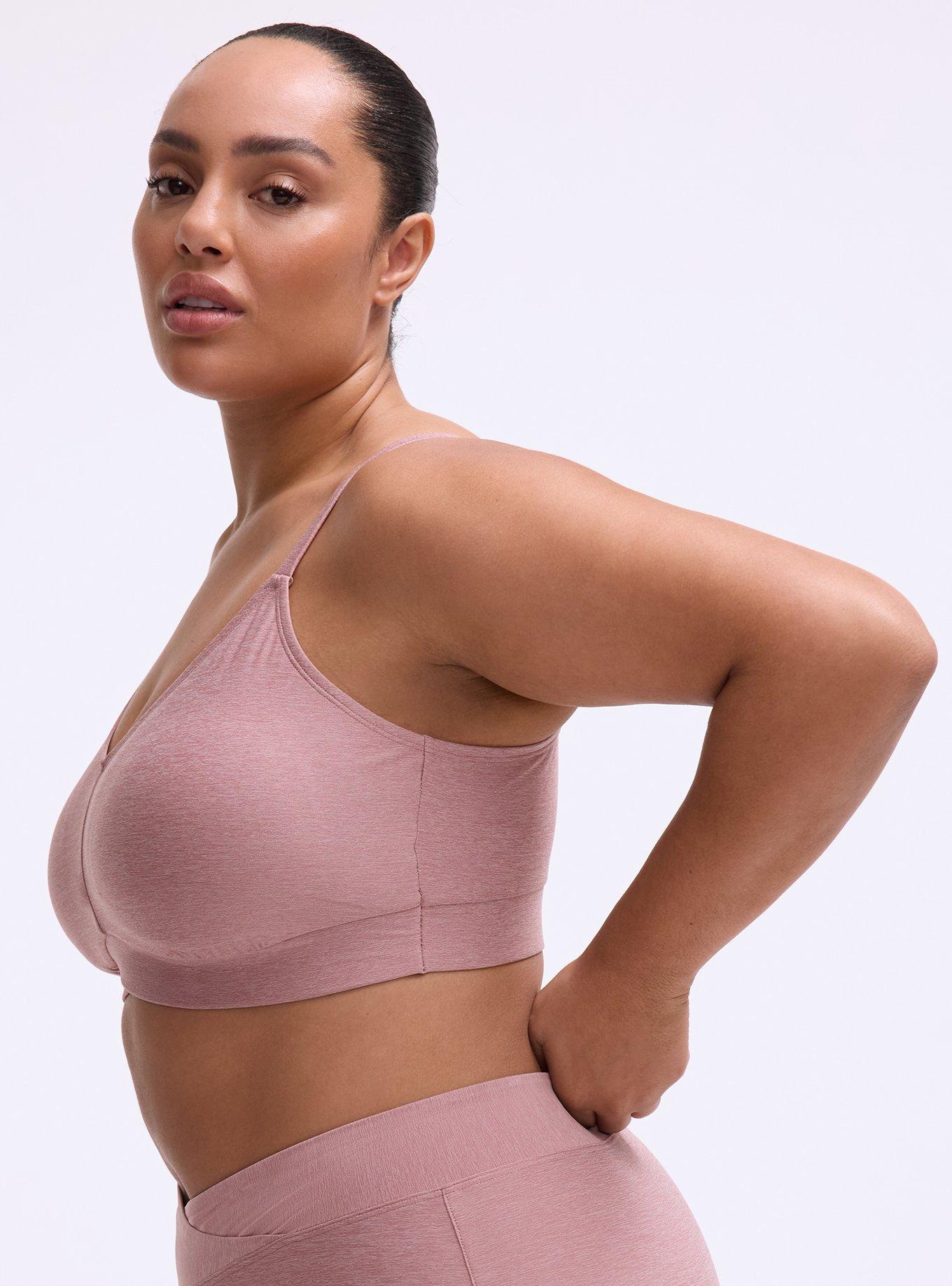 Lightly Lined Smooth Cross Front Bralette, NOSTALGIA ROSE HEATHER, alternate