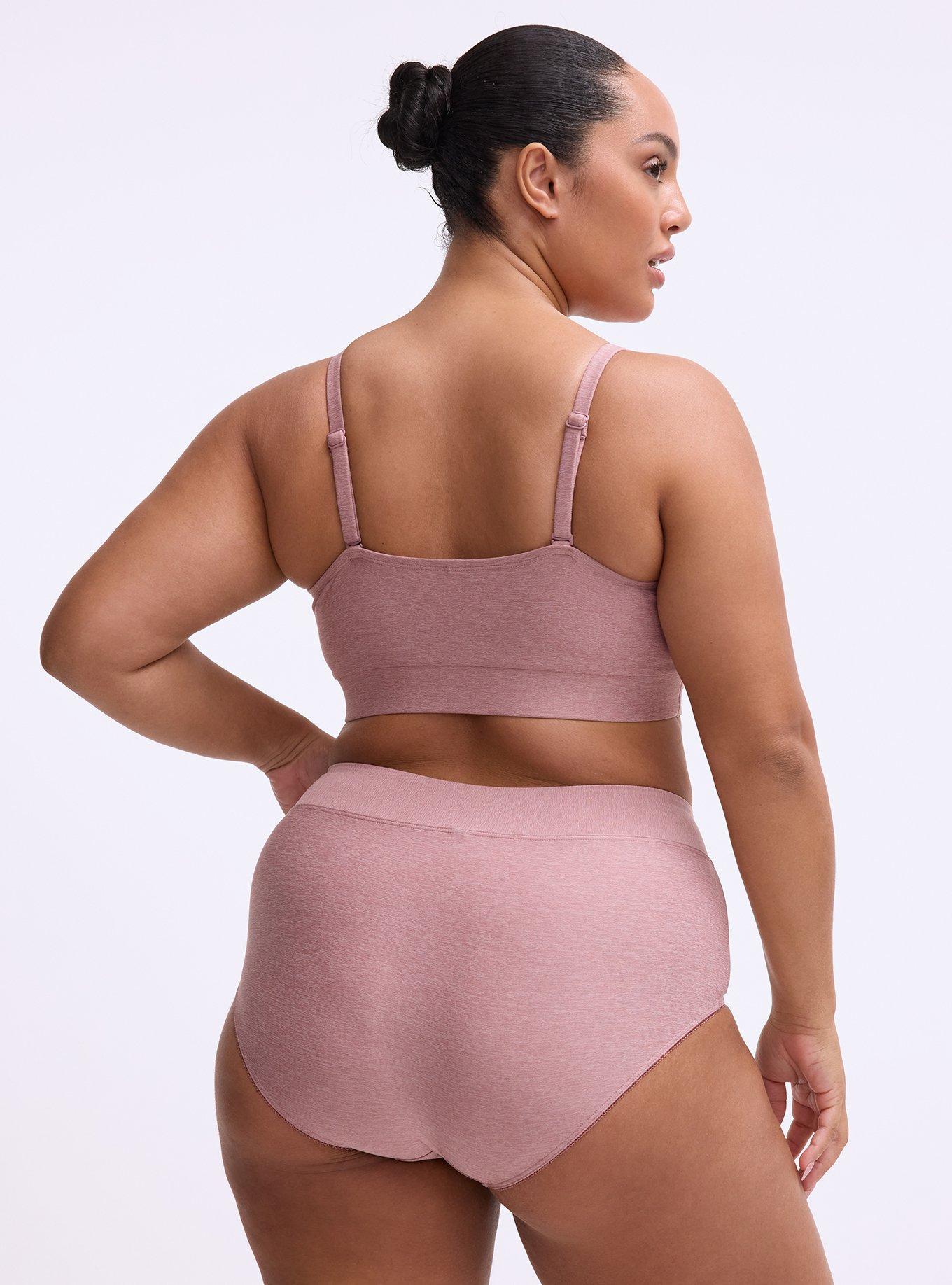 Lightly Lined Smooth Cross Front Bralette, NOSTALGIA ROSE HEATHER, alternate