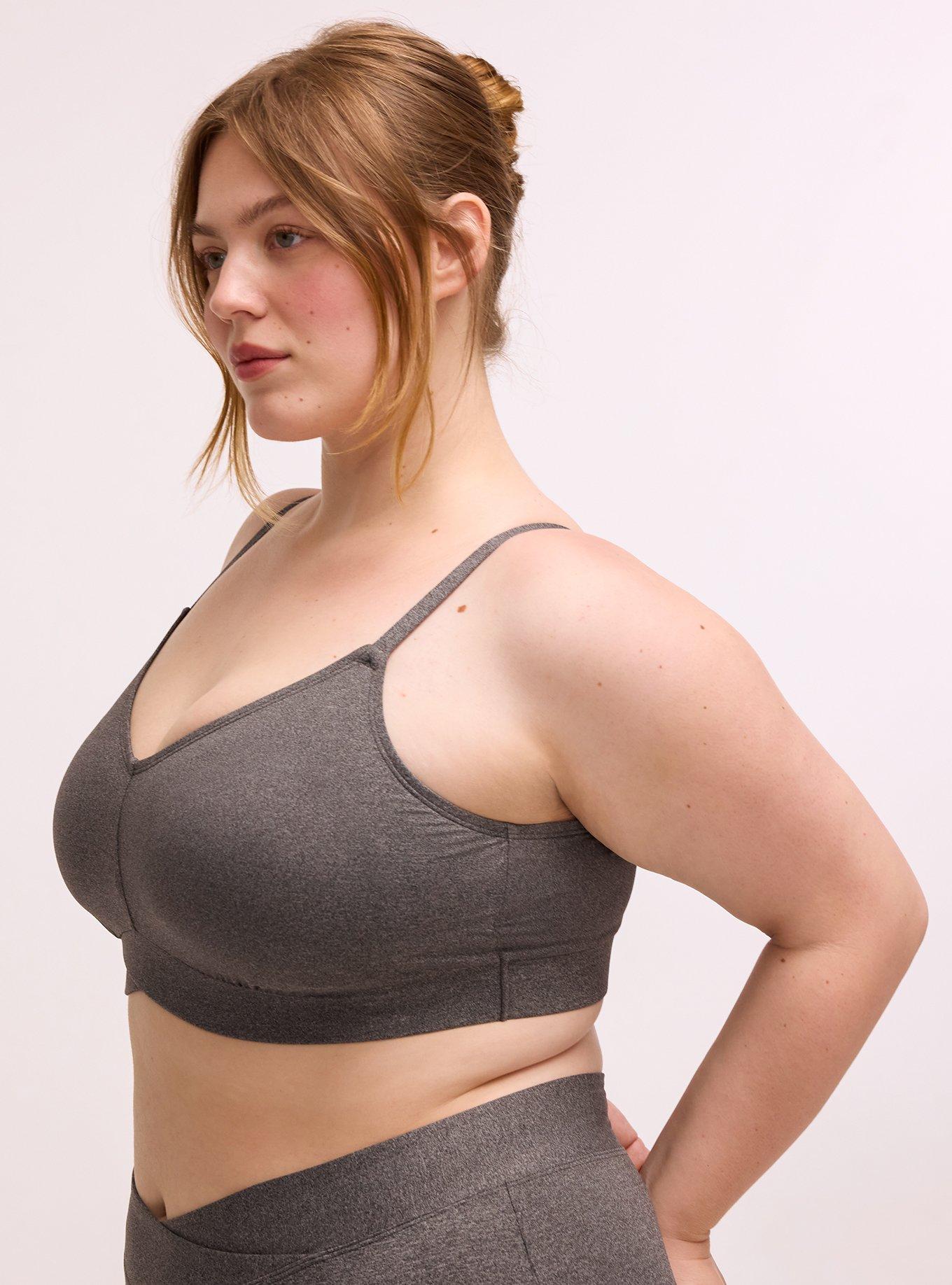 Lightly Lined Smooth Cross-Front Bralette, CHARCOAL GRAY HEATHER, alternate