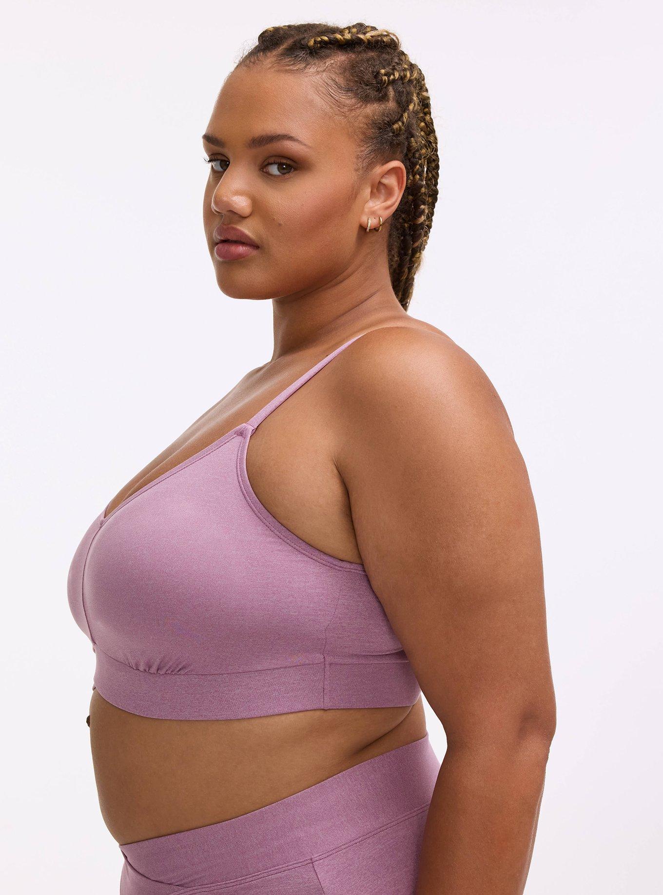 Lightly Lined Heather Cross Front Bralette, ARGYLE PURPLE HEATHER, alternate
