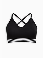 Plus Size Lightly Lined Seamless Sporty Bralette, RICH BLACK, hi-res