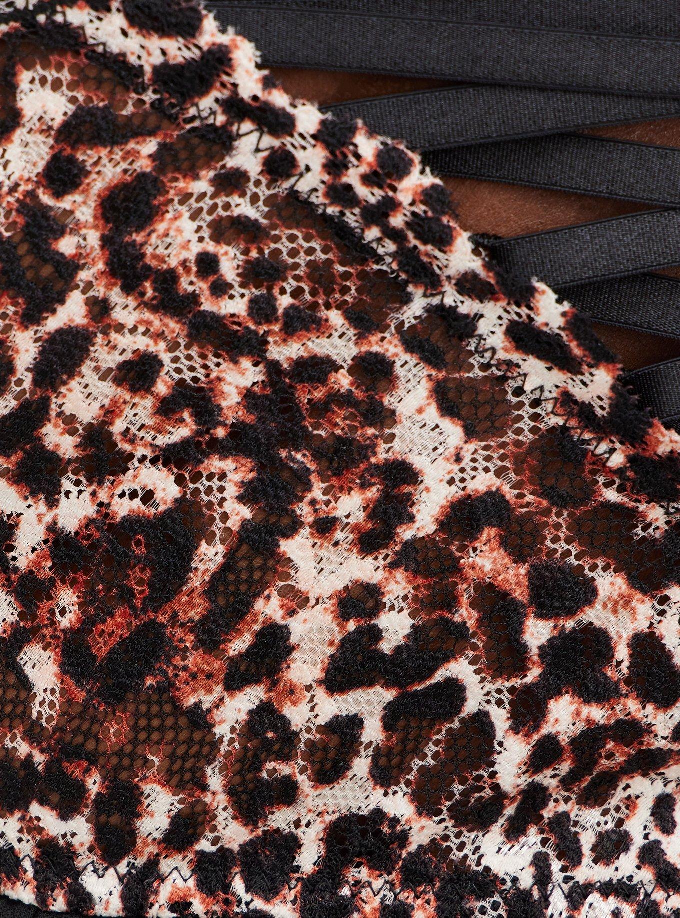 Plus Size Babydoll - Strappy Underwire Leopard & Black, MIDI LEOPARD, alternate