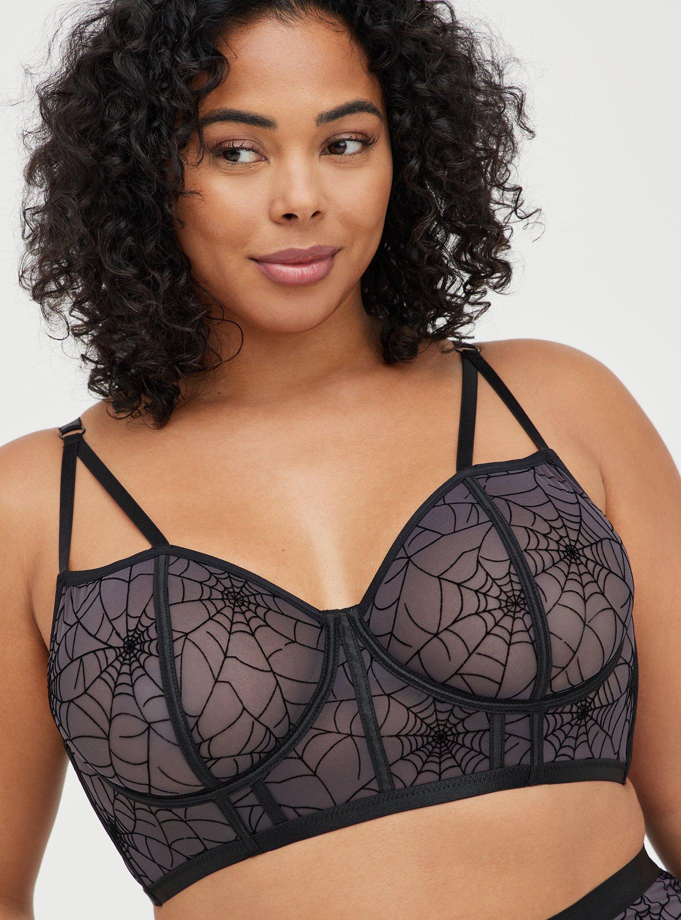 Plus Size - Flocked Mesh Bralette - Torrid