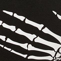 Unlined Cotton Scoop Bralette, SKELETON HANDS BLACK, swatch
