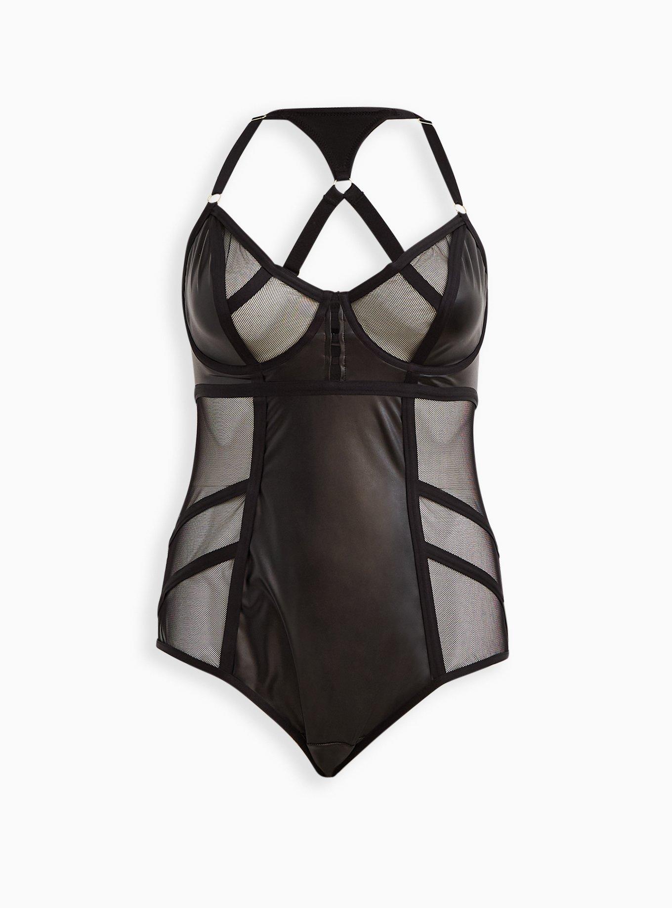 Women Mesh Strap PU Leather Sexy Lingerie - The Little Connection