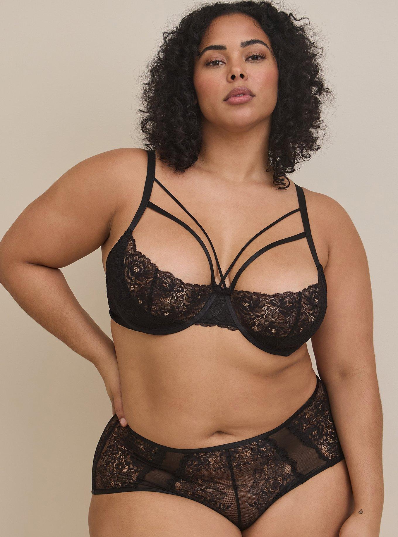 Plus Size - Lightly Lined Strappy Underwire Half Cup Bra - Torrid