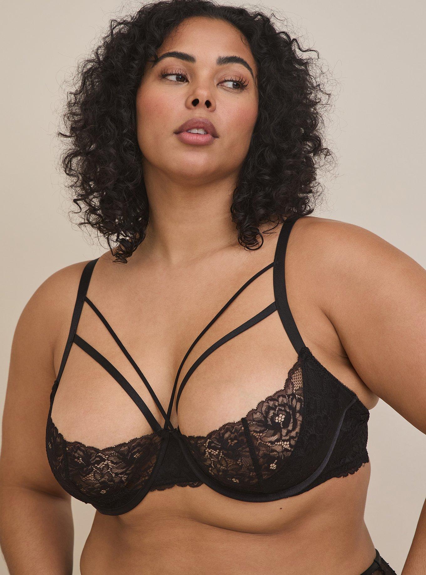 Plus Size - Lightly Lined Strappy Underwire Half Cup Bra - Torrid