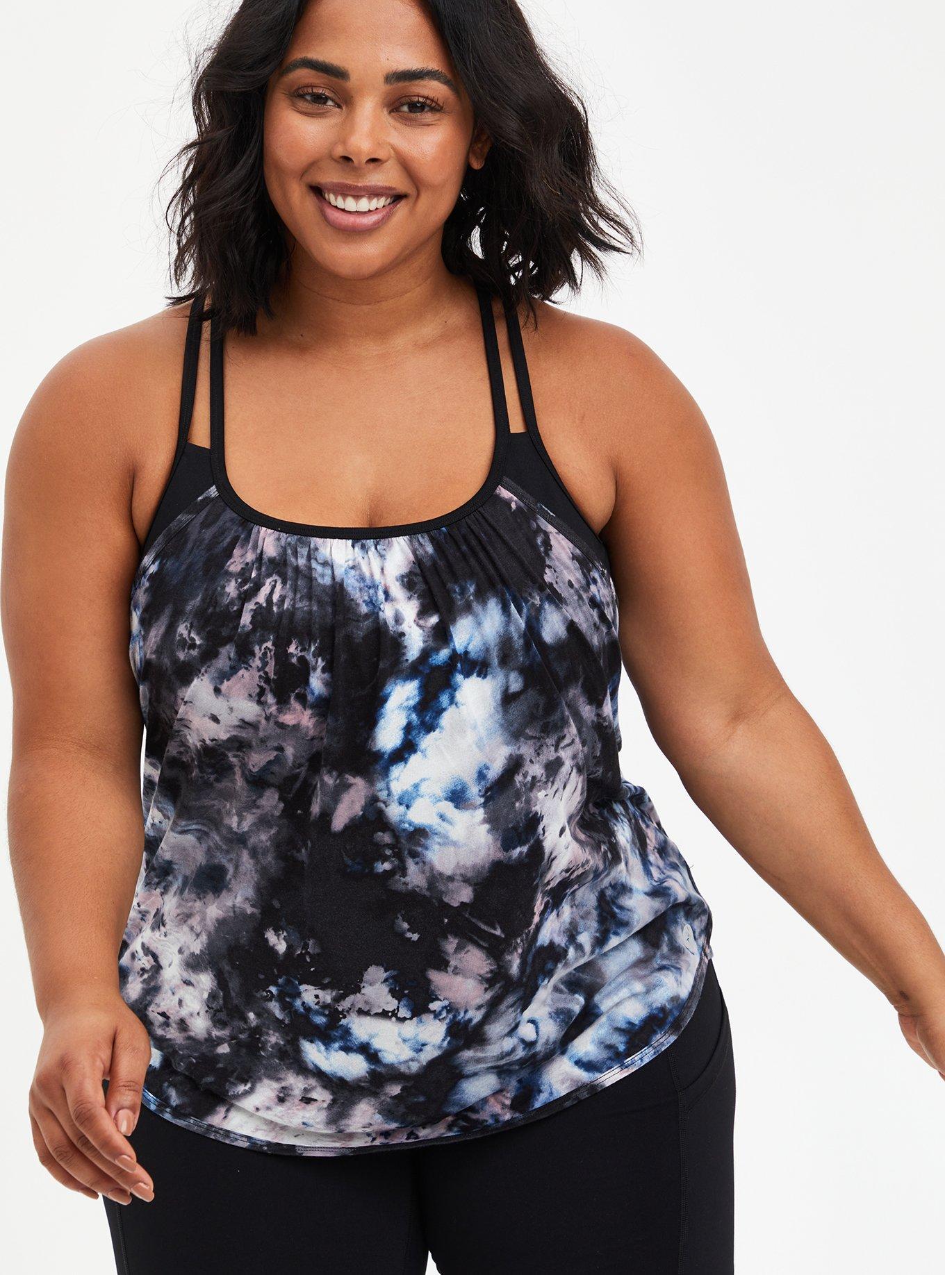 Performance Cotton Scoop Neck Active Tank With Bra