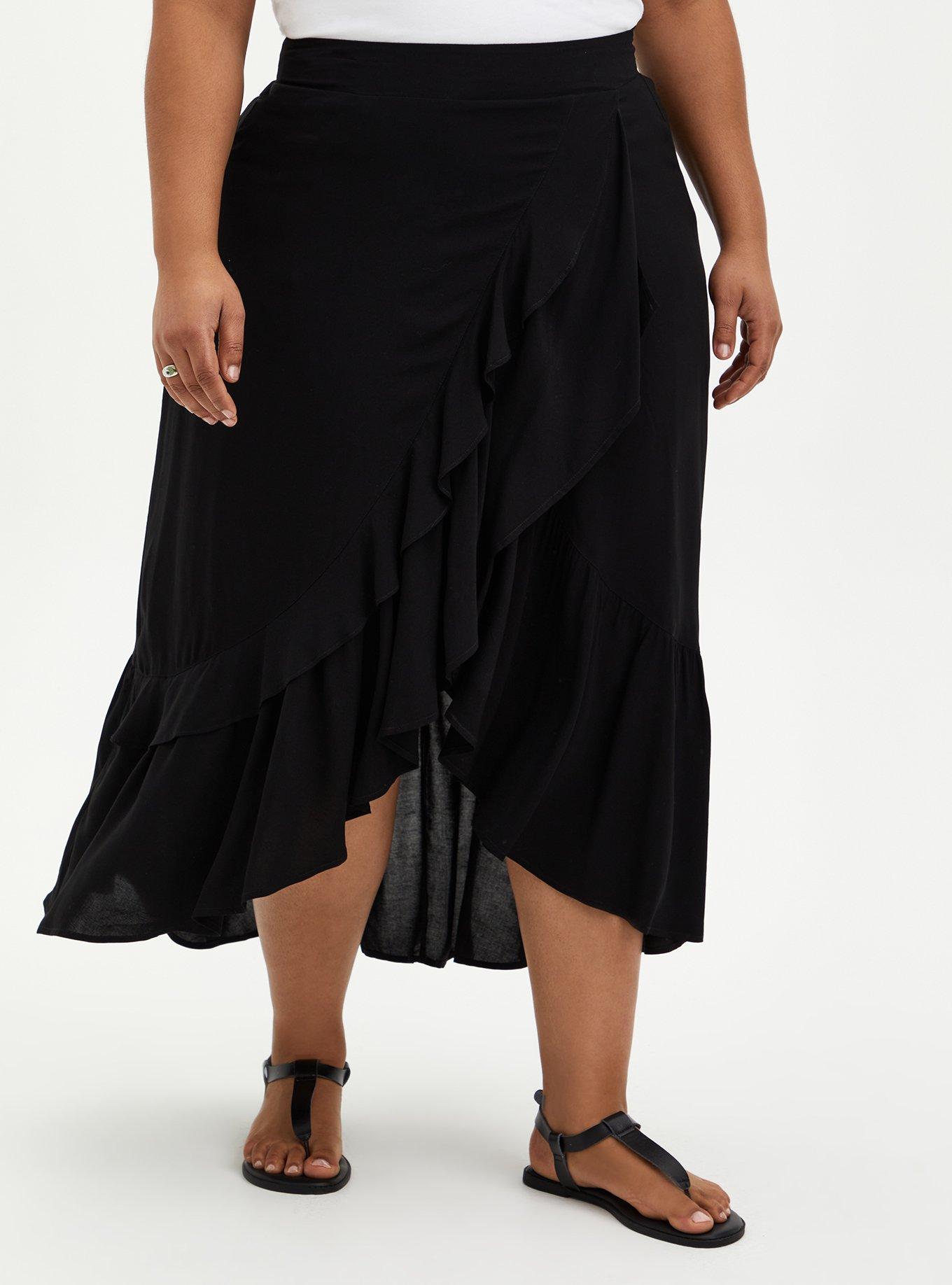 Plus Size - Maxi Challis Hi-Low Skirt - Torrid