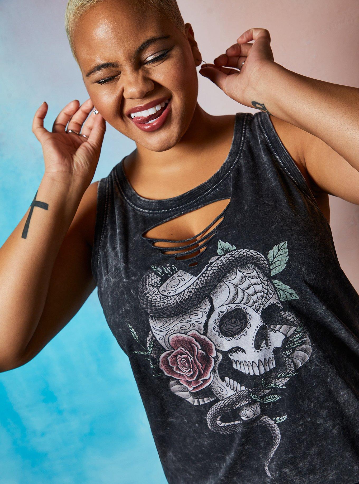 Plus size skull store tank tops