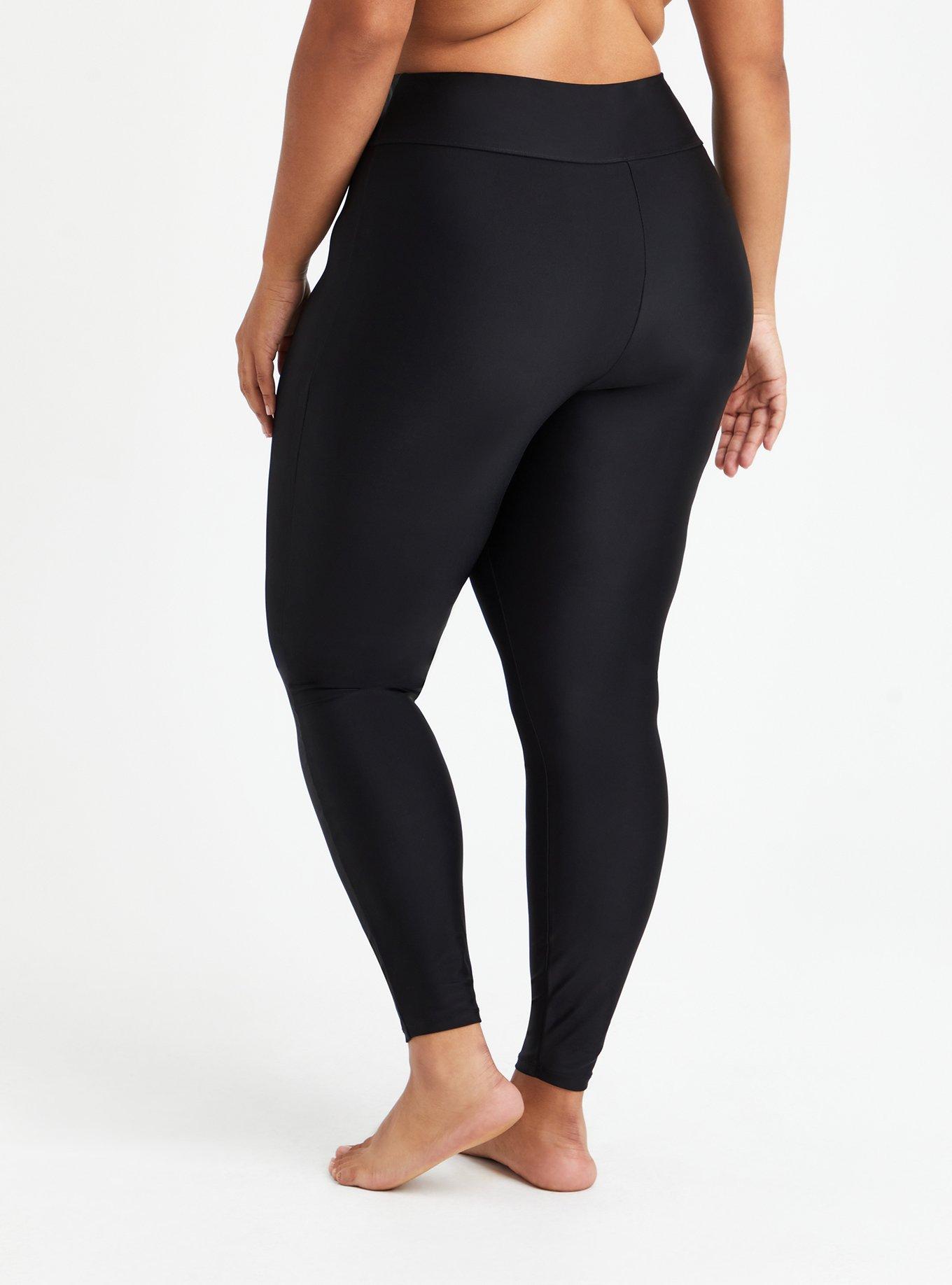 Plus Size Active High-Rise Swim Legging, DEEP BLACK, alternate