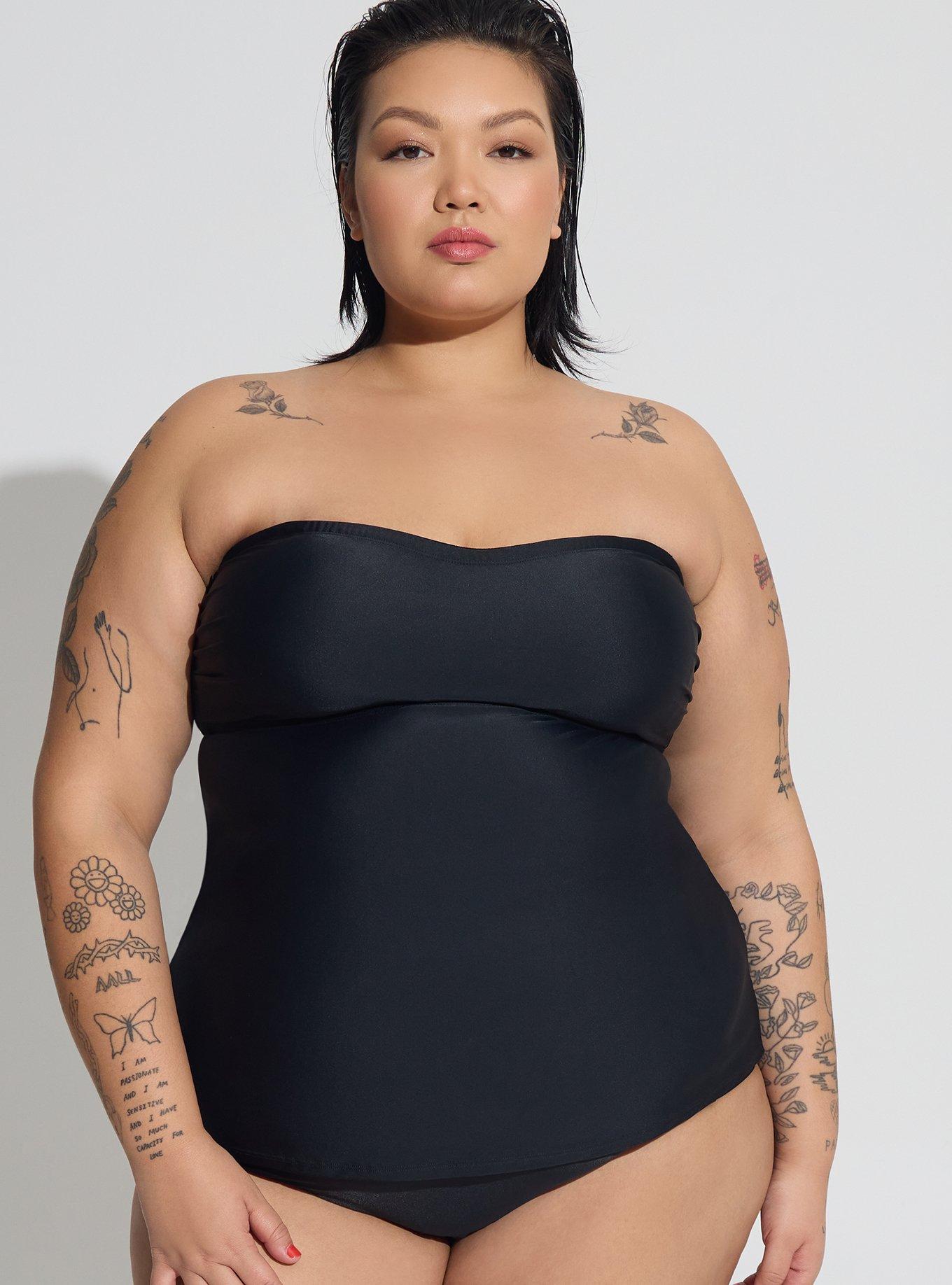 Plus size strapless clearance swimsuit