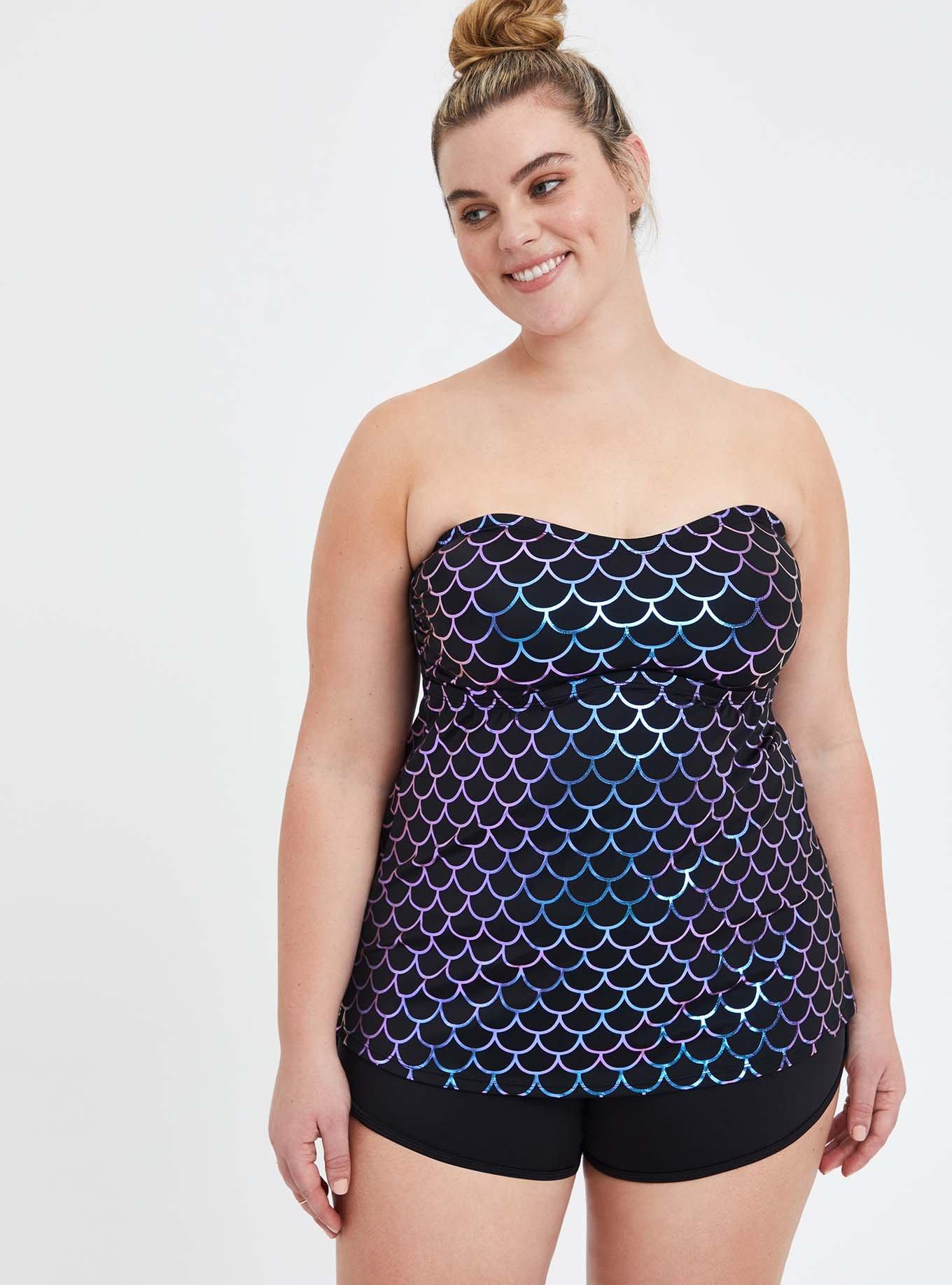 Wireless Fitted Strapless Tankini, , hi-res