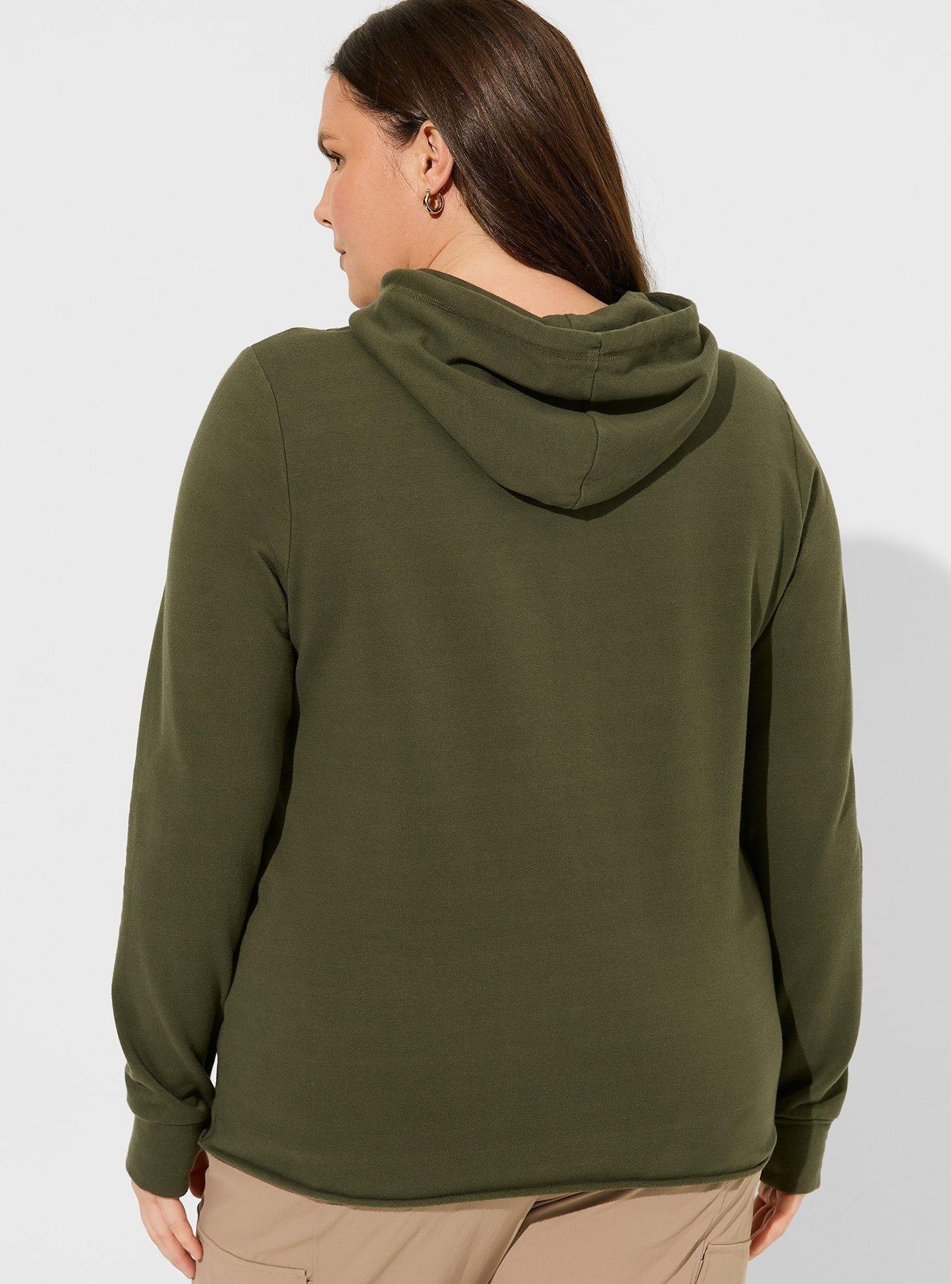 Everyday Fleece Raw Hem Long Sleeve Hooded Active Sweatshirt