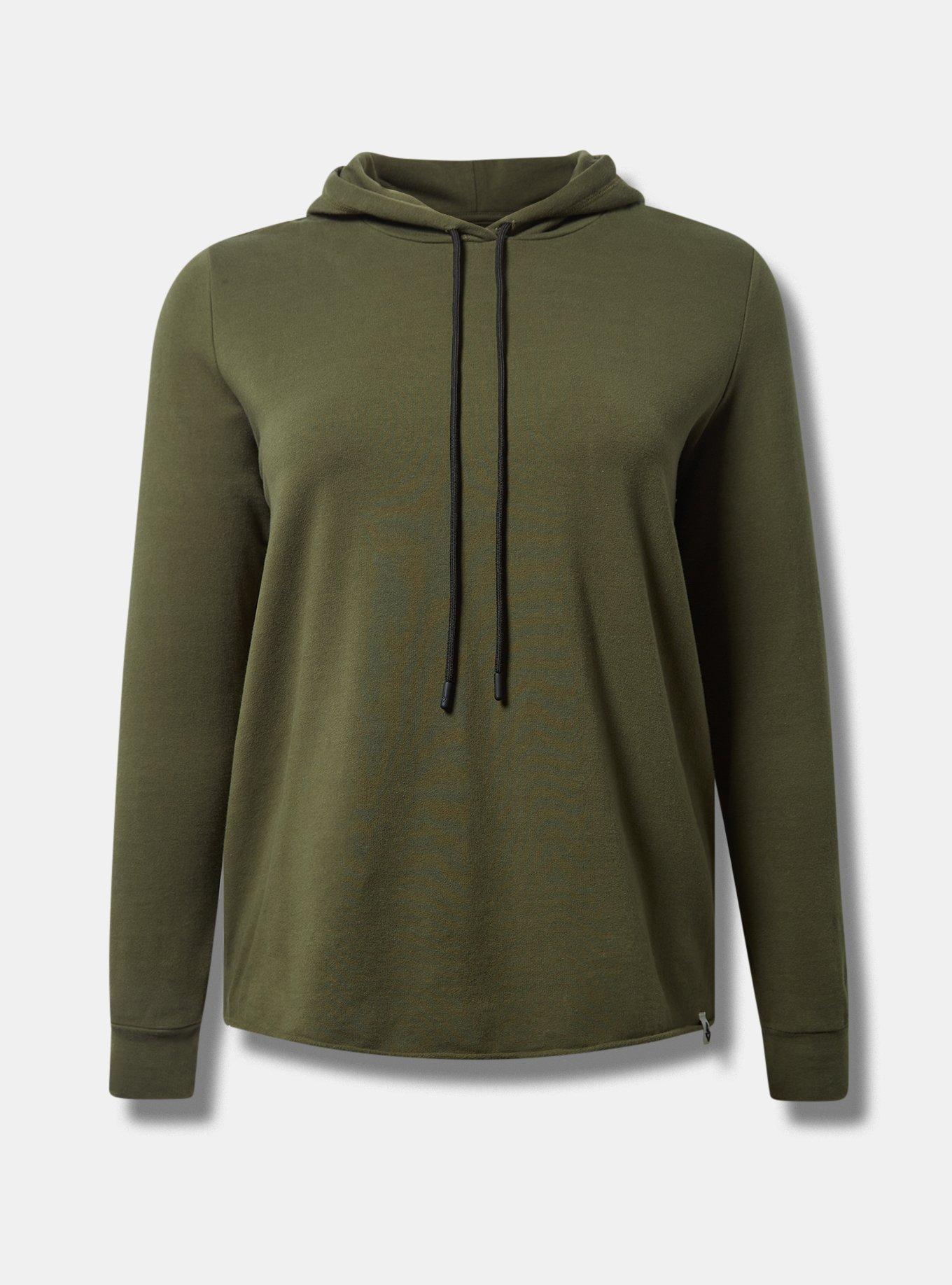 Everyday Fleece Raw Hem Long Sleeve Hooded Active Sweatshirt