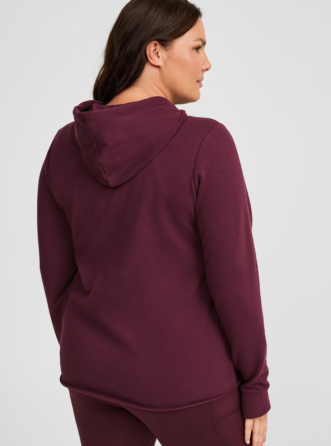Everyday Fleece Raw Hem Long Sleeve Hooded Active Sweatshirt