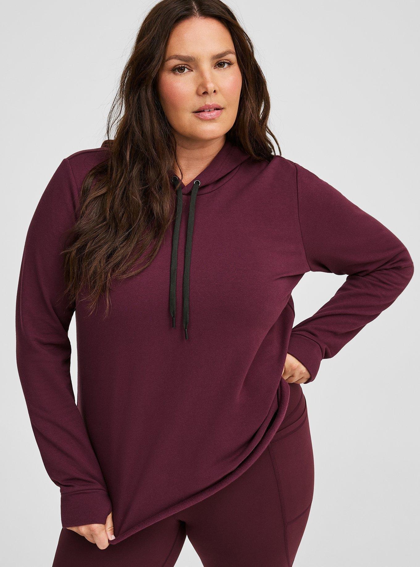 Everyday Fleece Raw Hem Long Sleeve Hooded Active Sweatshirt