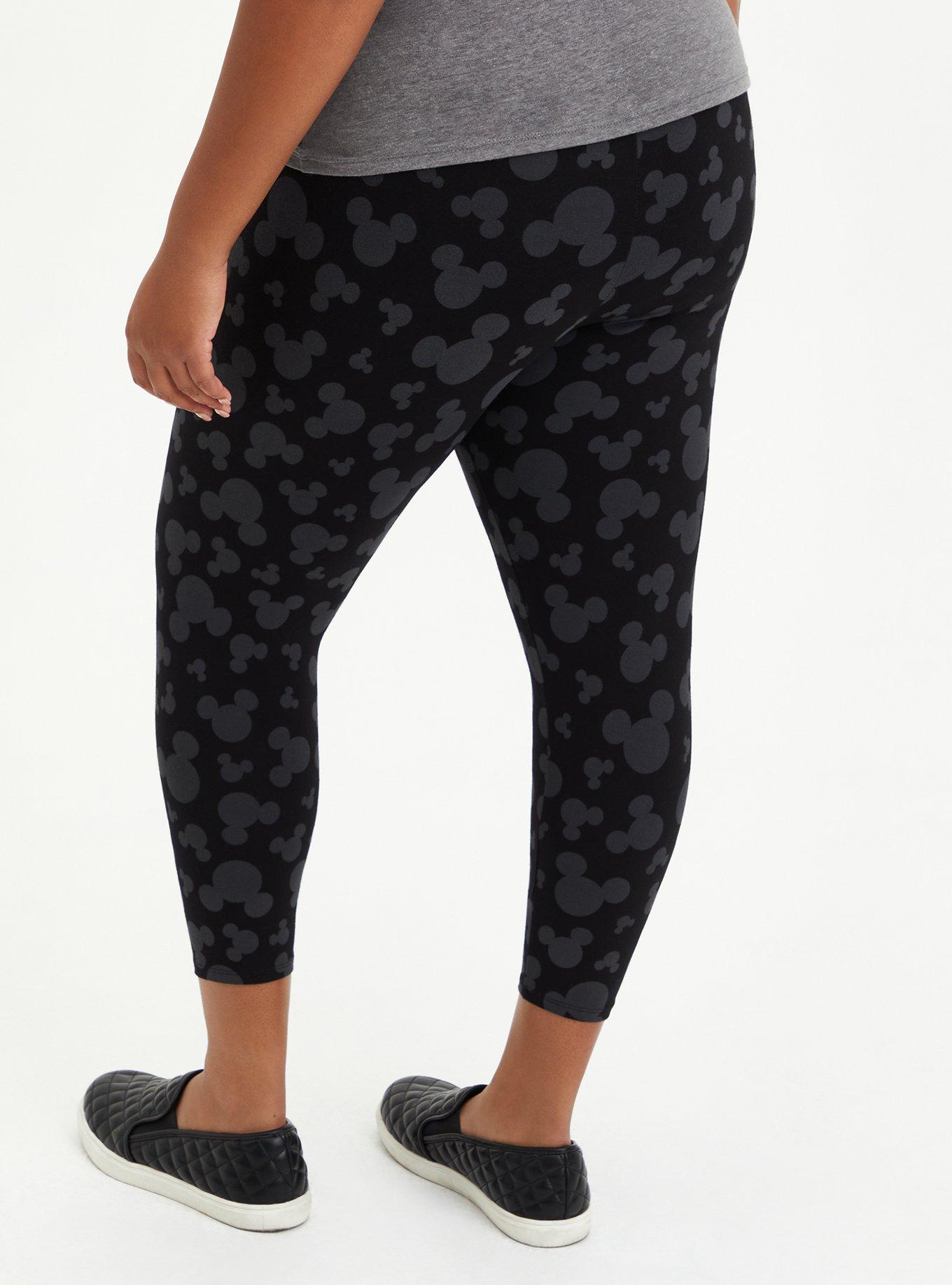Plus Size Disney Mickey Mouse Crop Legging, DEEP BLACK, alternate