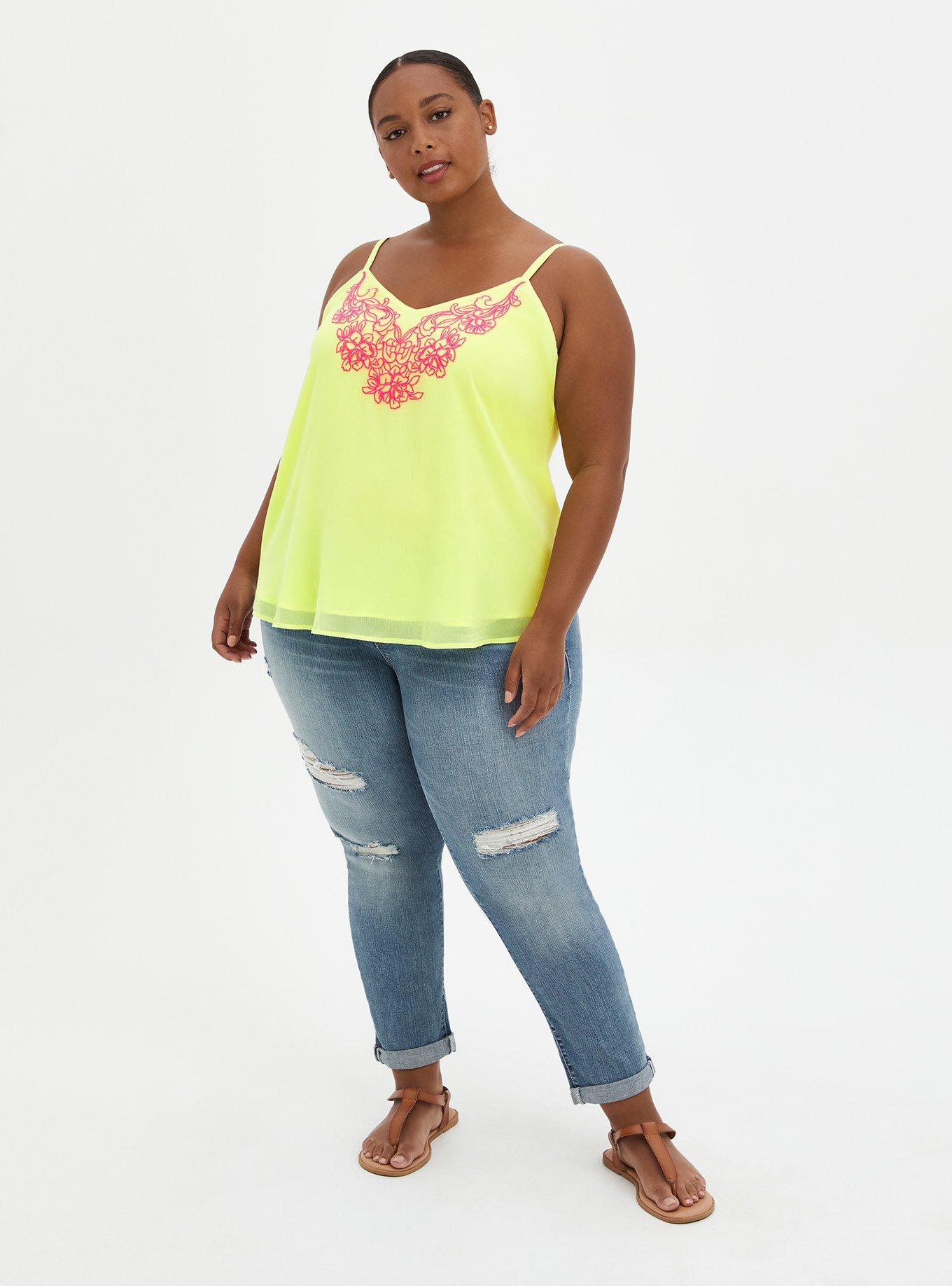 Sophie Chiffon Embroidered Swing Cami, SUNNY LIME, alternate