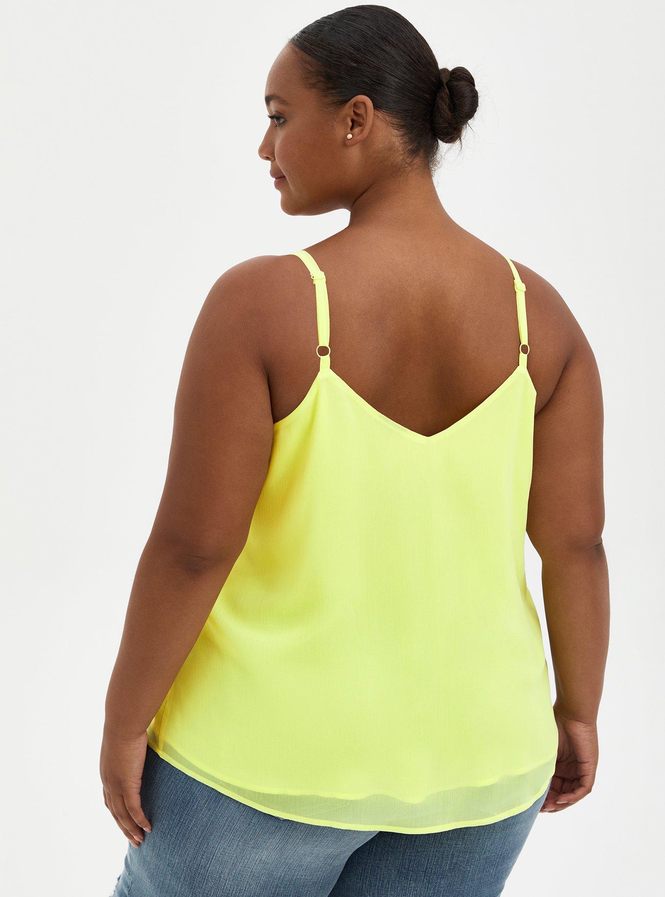 Sophie Chiffon Embroidered Swing Cami, SUNNY LIME, alternate