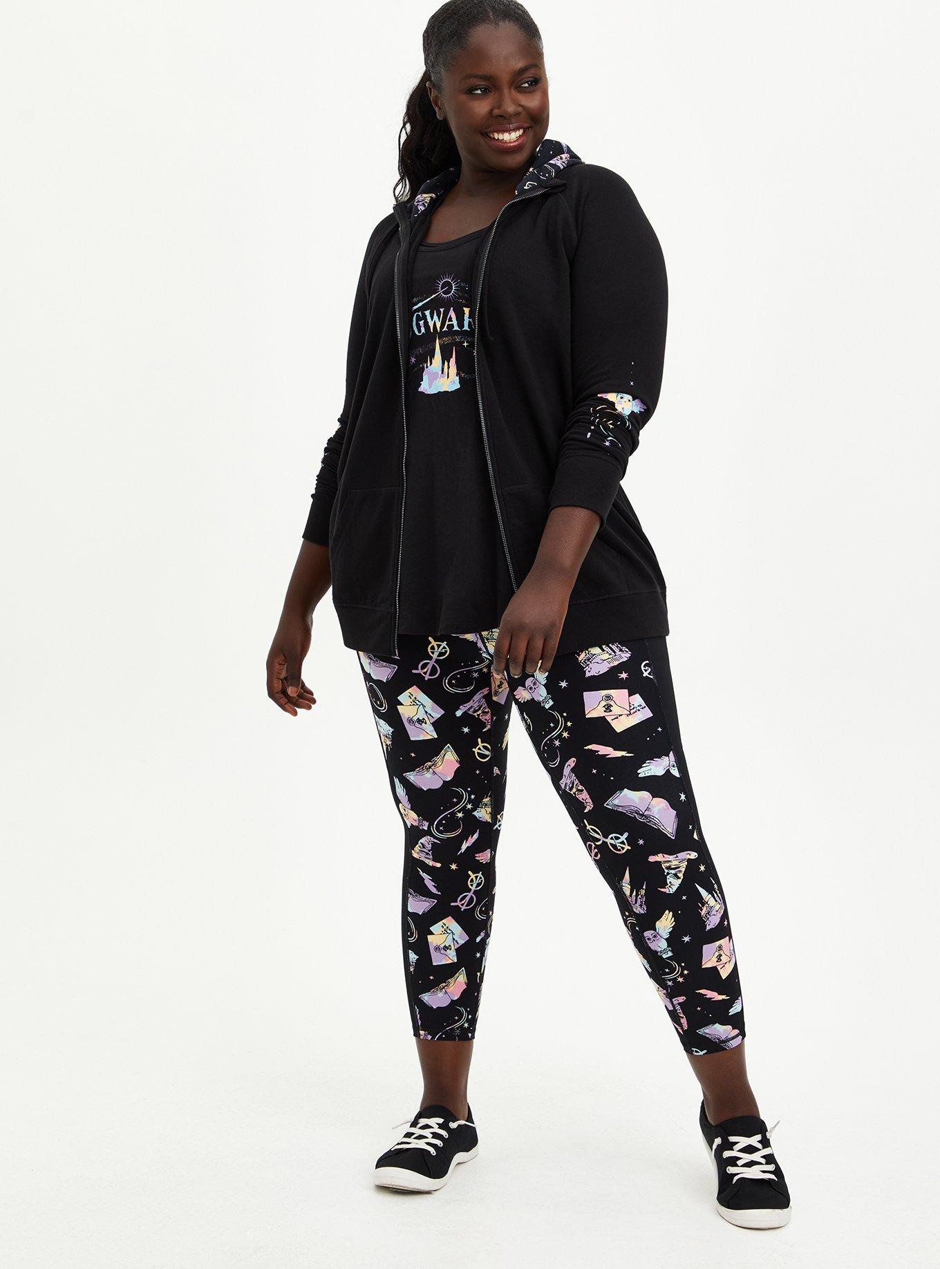 Plus Size - Harry Potter Wizarding Black Floral Legging - Torrid