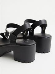 Studded Chunky Heel Sandal (WW), BLACK, alternate