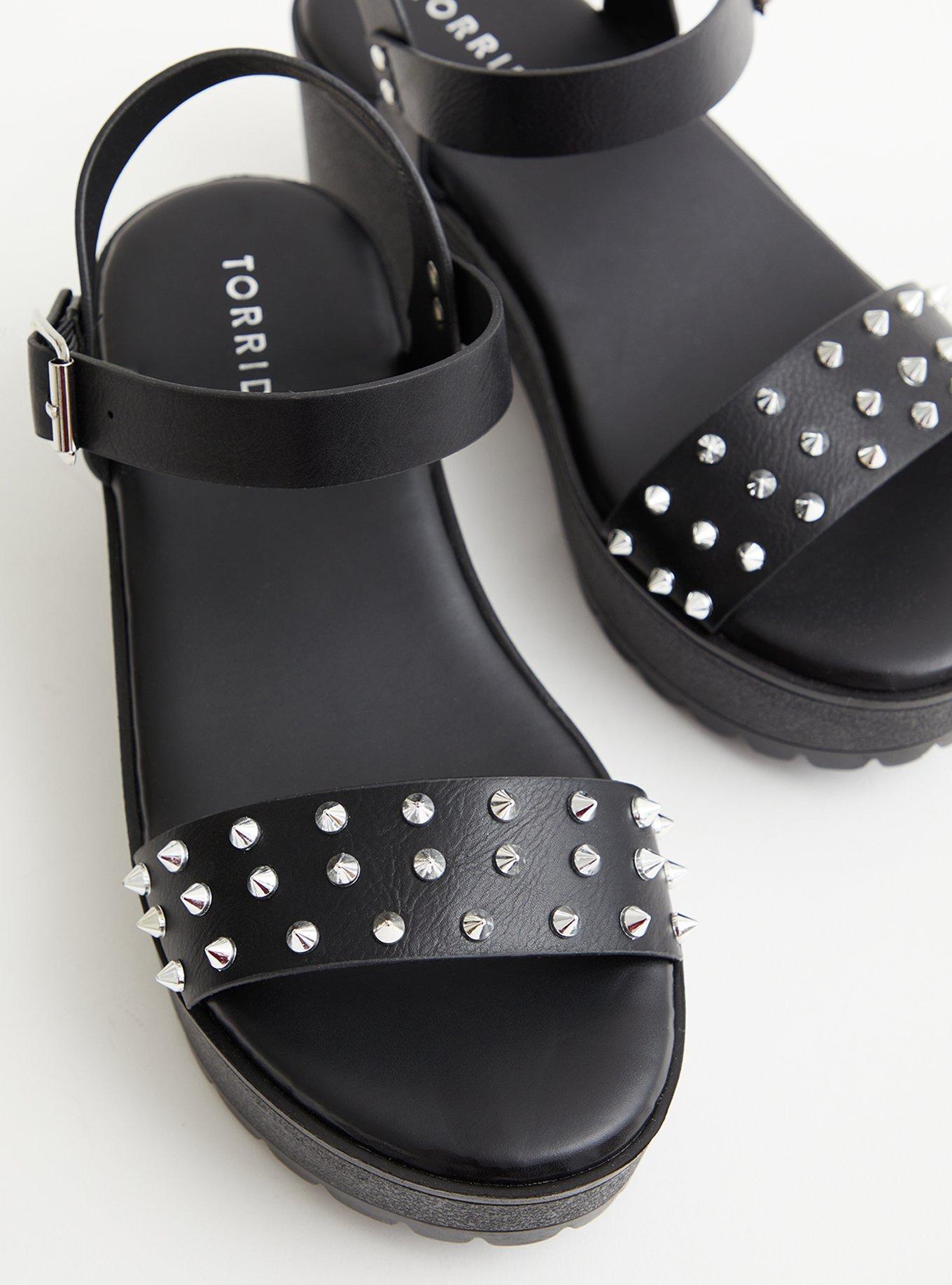 Plus Size Studded Chunky Heel Sandal (WW), , alternate