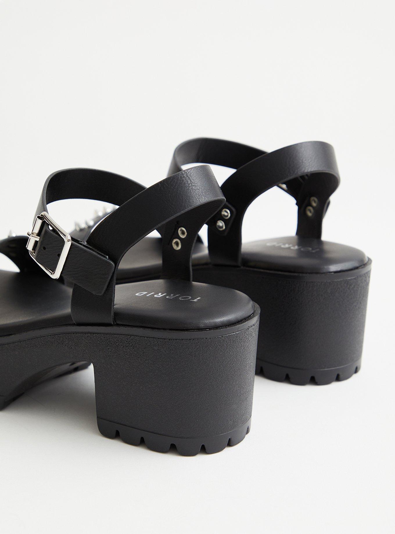 Plus Size Studded Chunky Heel Sandal (WW), , alternate