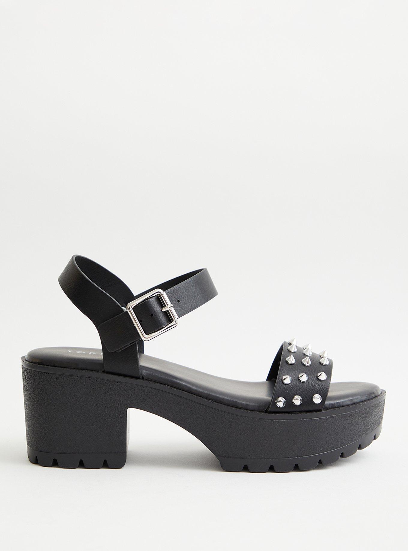 Plus Size Studded Chunky Heel Sandal (WW), , alternate