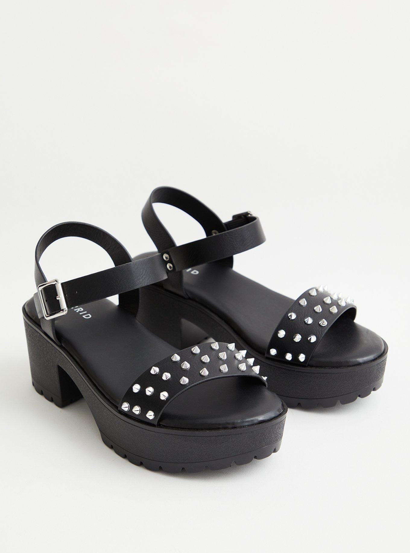 Plus Size Studded Chunky Heel Sandal (WW), , hi-res