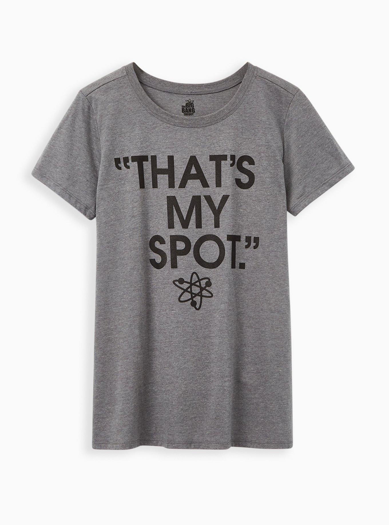 Plus Size - Slim Fit Crew Tee – Big Bang Theory That's My Spot Grey ...