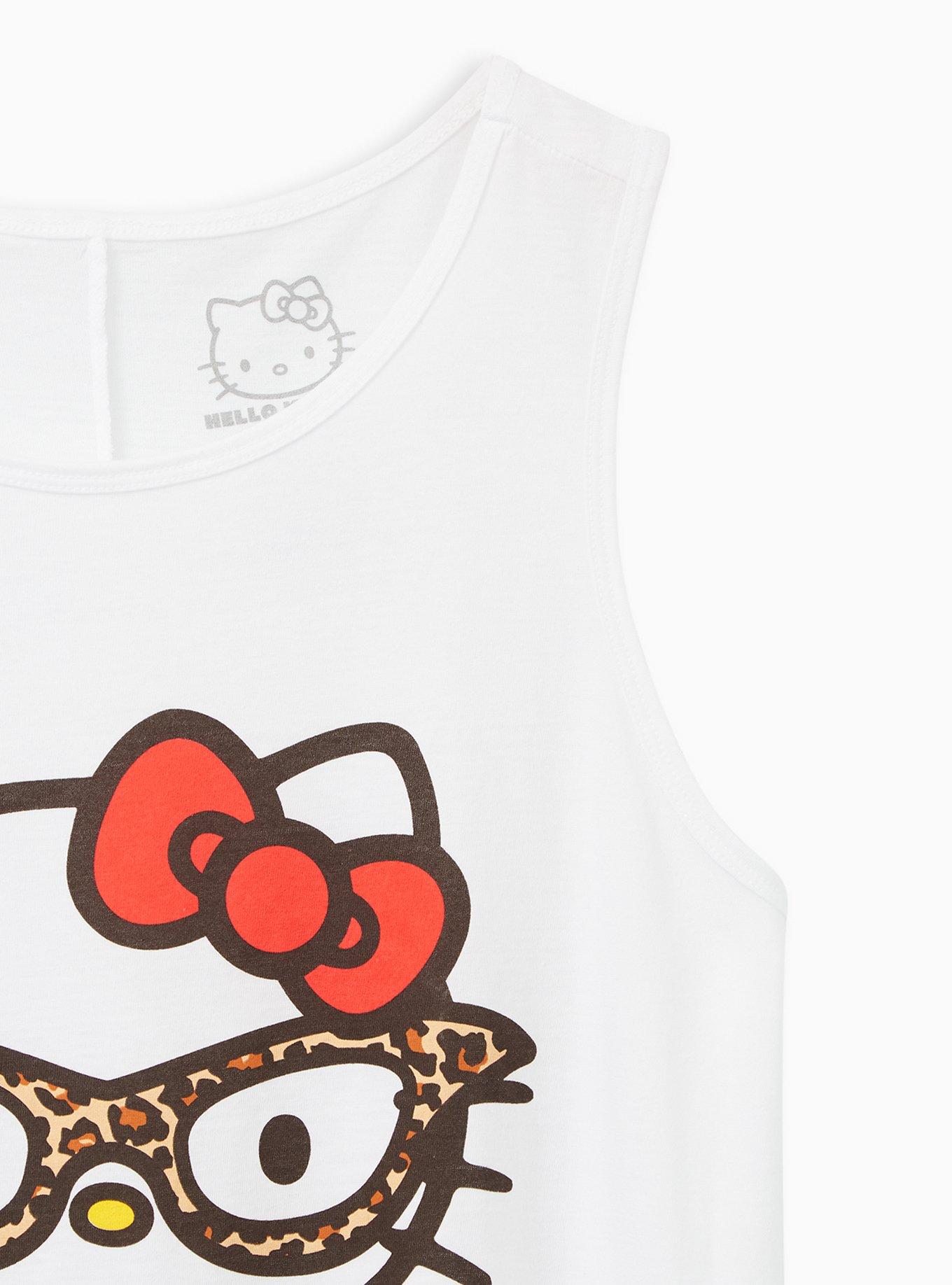 Plus Size - Classic Fit Crew Tank - Hello Kitty Glasses