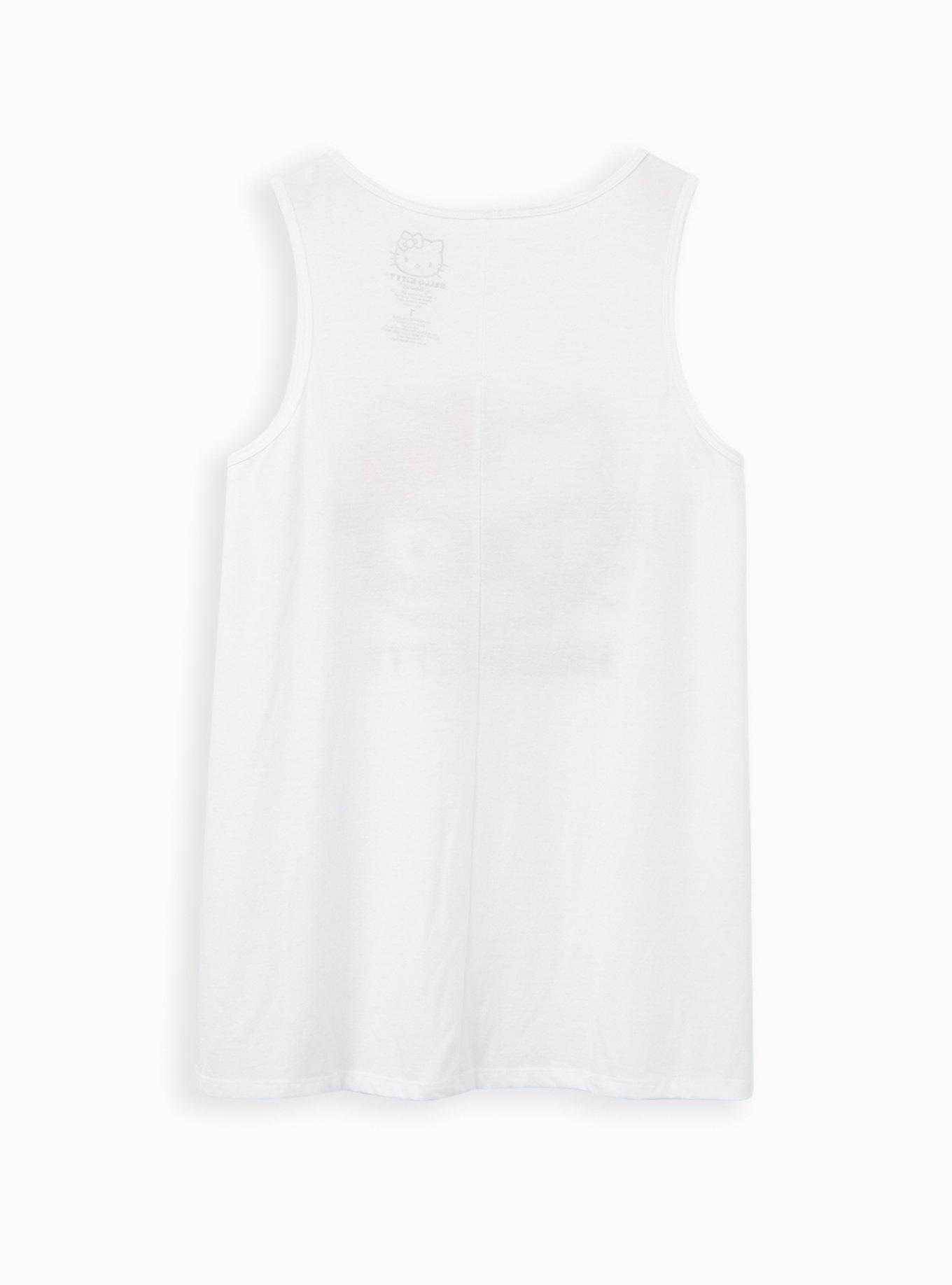 Classic Fit Crew Tank - Hello Kitty Glasses White , BRIGHT WHITE, alternate