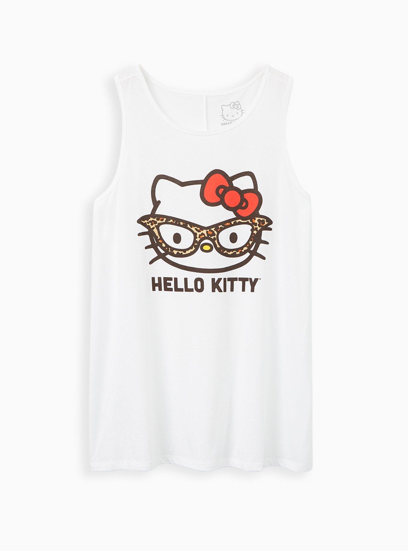 Plus Size - Classic Fit Crew Tank - Hello Kitty Glasses