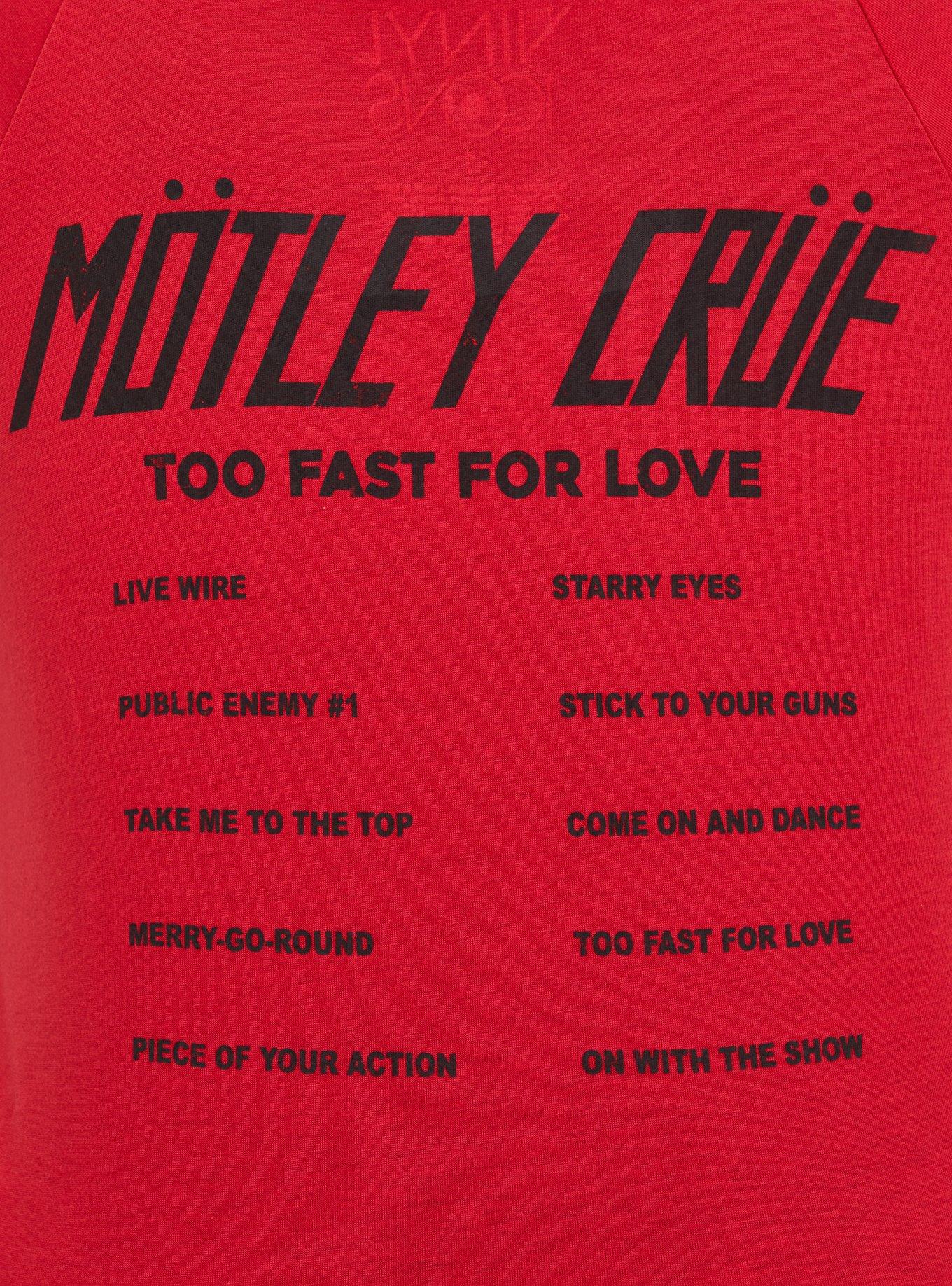 Plus Size Classic Fit Cold-Shoulder Tee - Motley Crue Red, RED, alternate