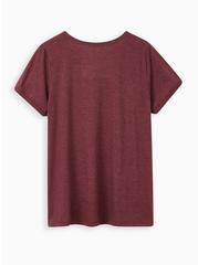 Plus Size Classic Fit Ringer Tee - The Office Finer Things Burgundy, BURGUNDY, alternate