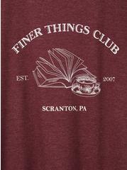 Plus Size Classic Fit Ringer Tee - The Office Finer Things Burgundy, BURGUNDY, alternate