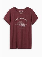 Plus Size Classic Fit Ringer Tee - The Office Finer Things Burgundy, BURGUNDY, hi-res