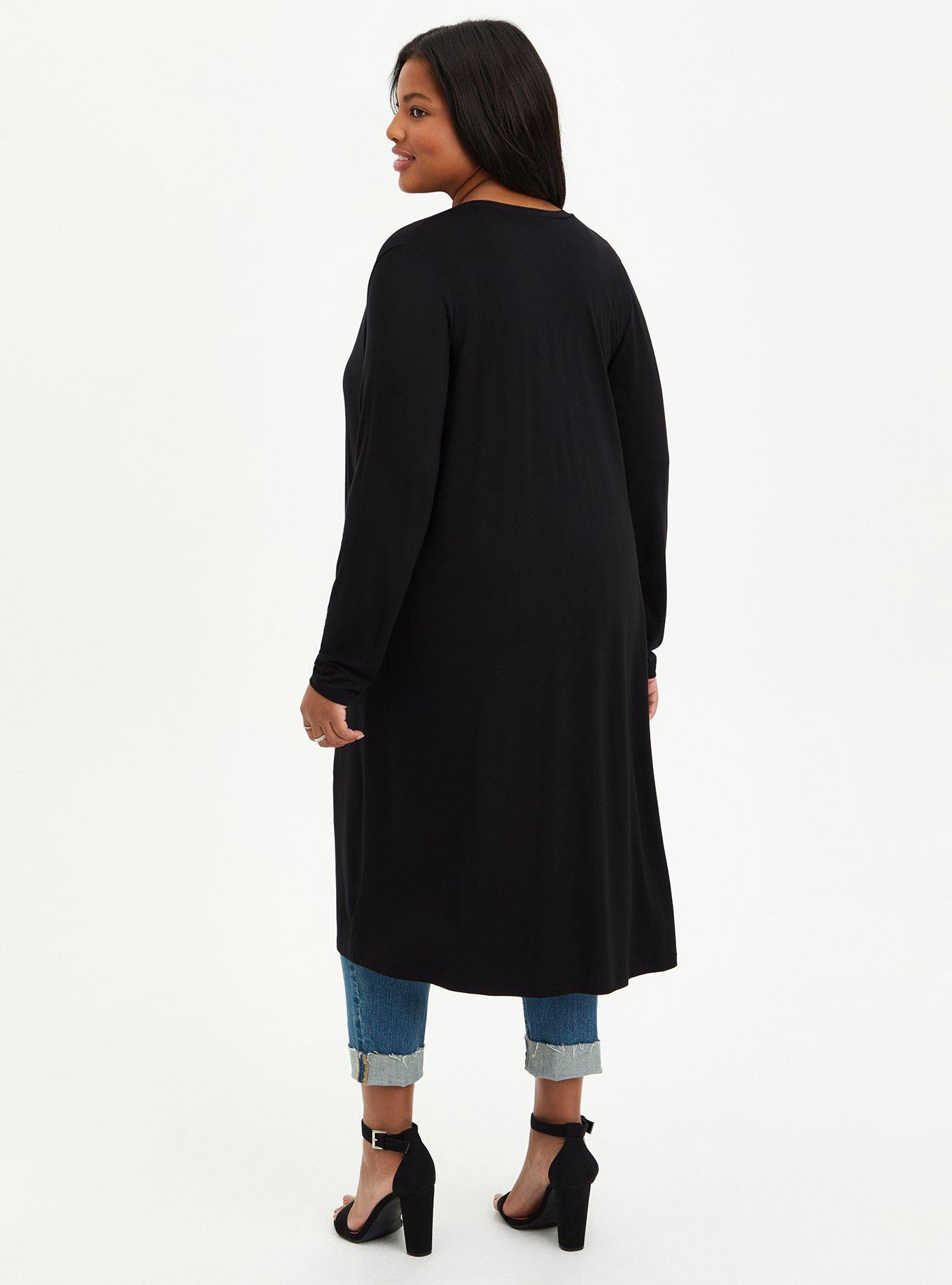 Plus size black hot sale duster cardigan