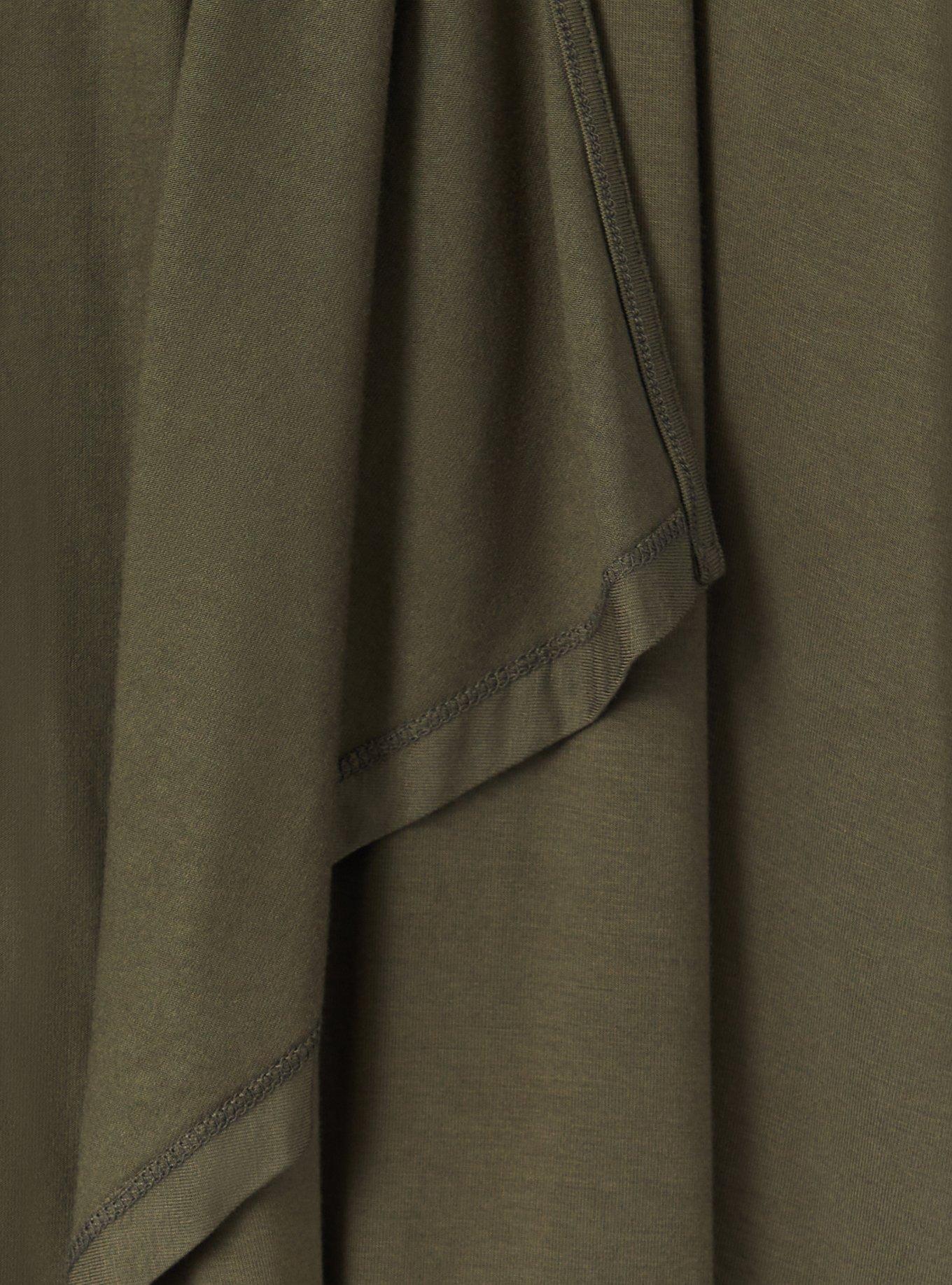 Olive Green Drape Front Sheer Knit Cardigan.Torrid. Plus Size 3X