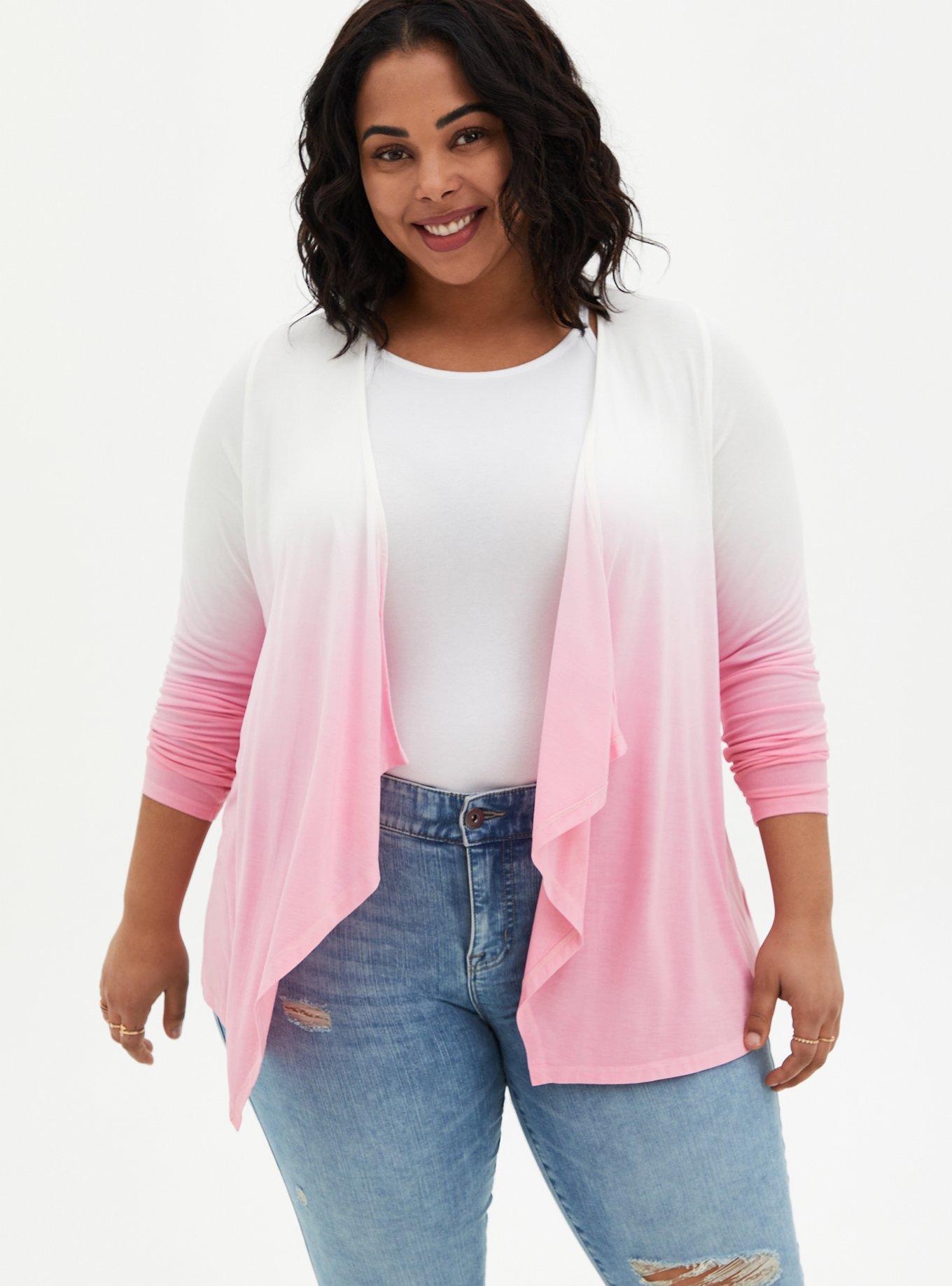 Pink drape cardigan best sale