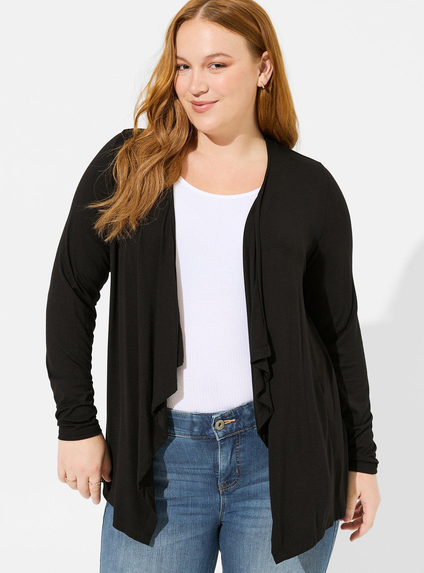 Plus Size - Super Soft Cardigan Drape Front - Torrid