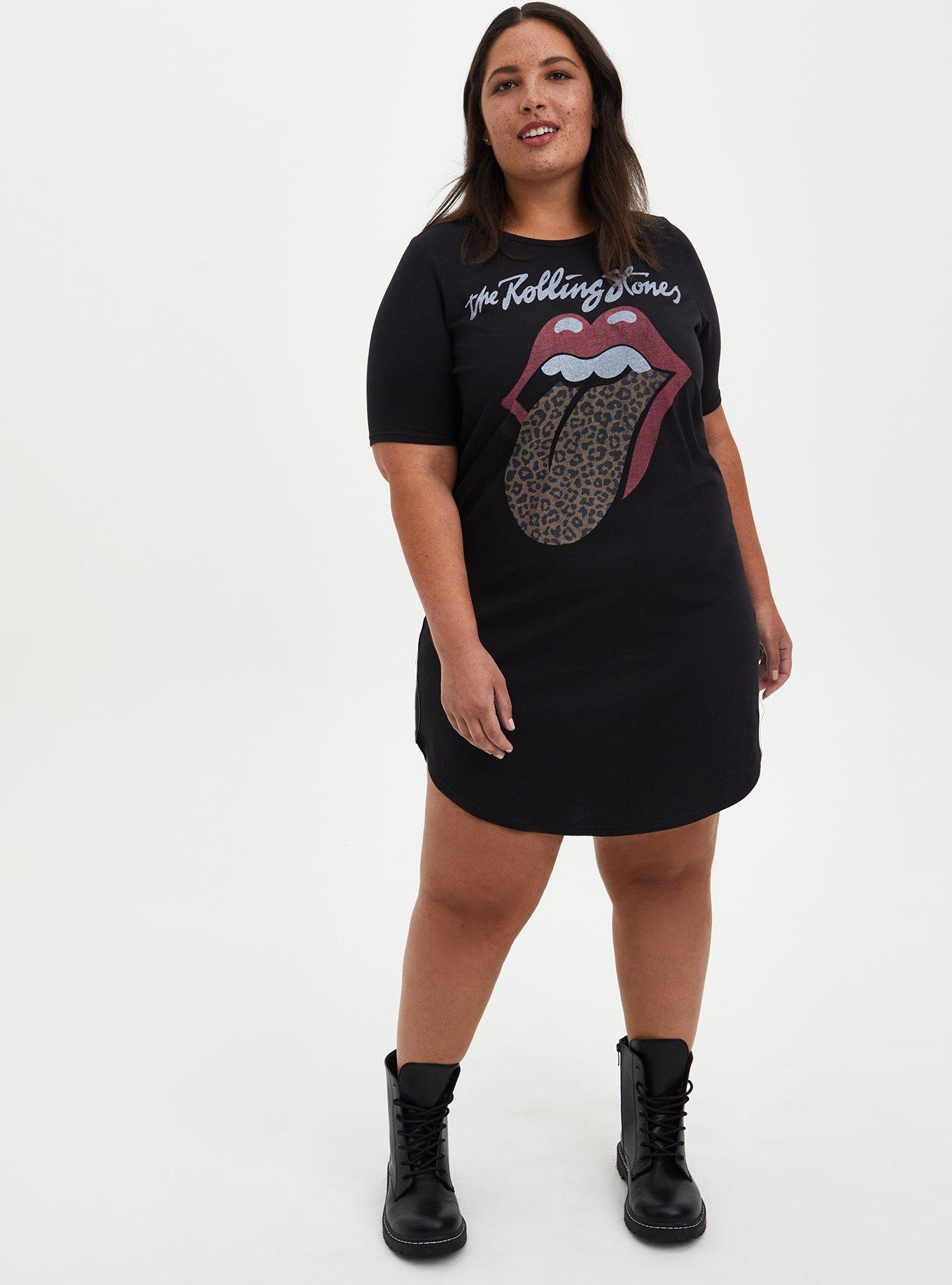 The Rolling Stones Super Soft Black Jersey T-Shirt Dress , BLACK, alternate
