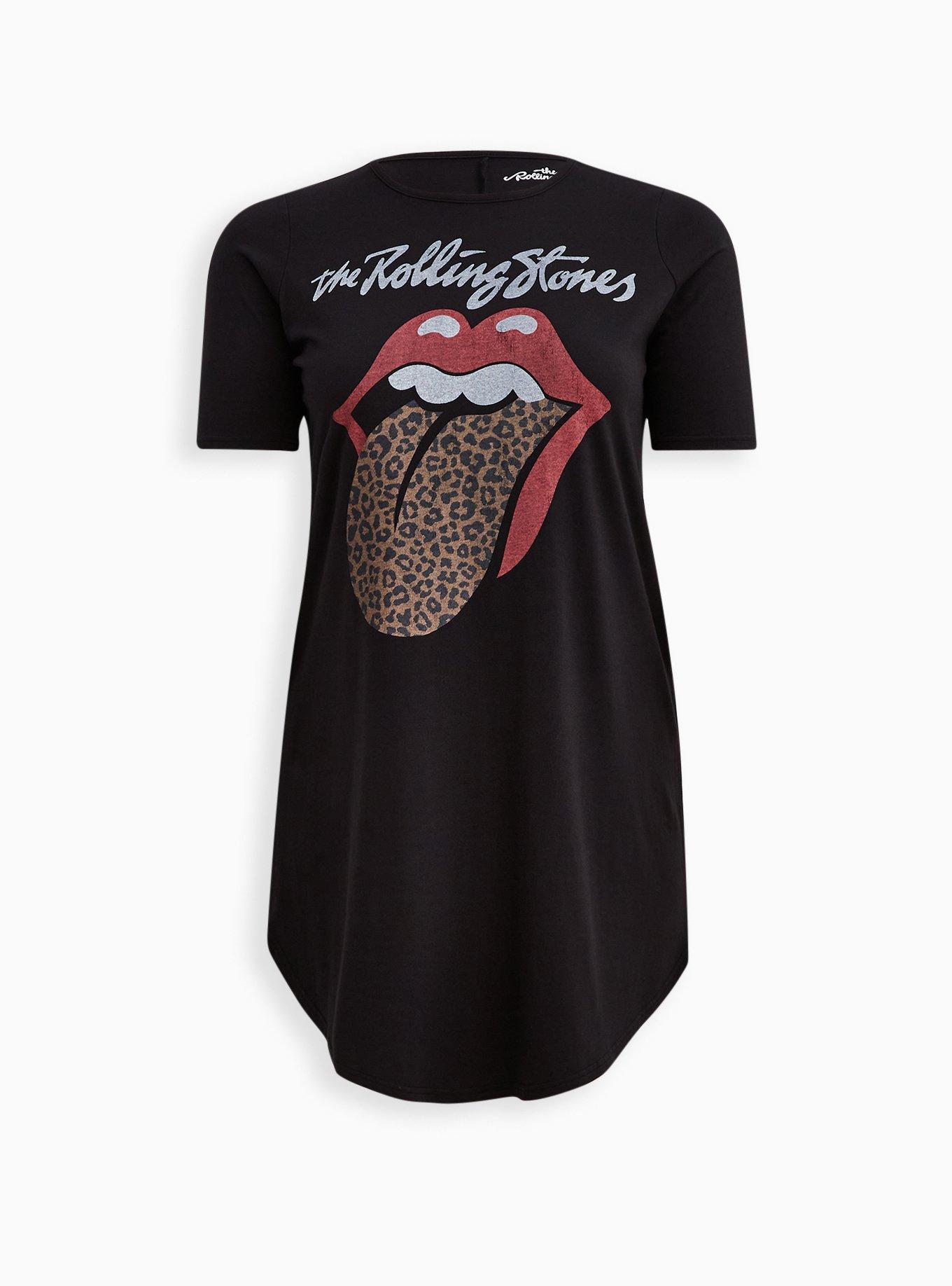 The Rolling Stones Super Soft Black Jersey T-Shirt Dress , BLACK, hi-res