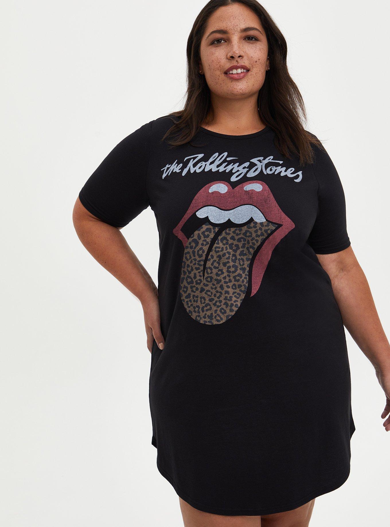 Plus Size - The Rolling Stones Super Soft Black Jersey T-Shirt Dress -  Torrid