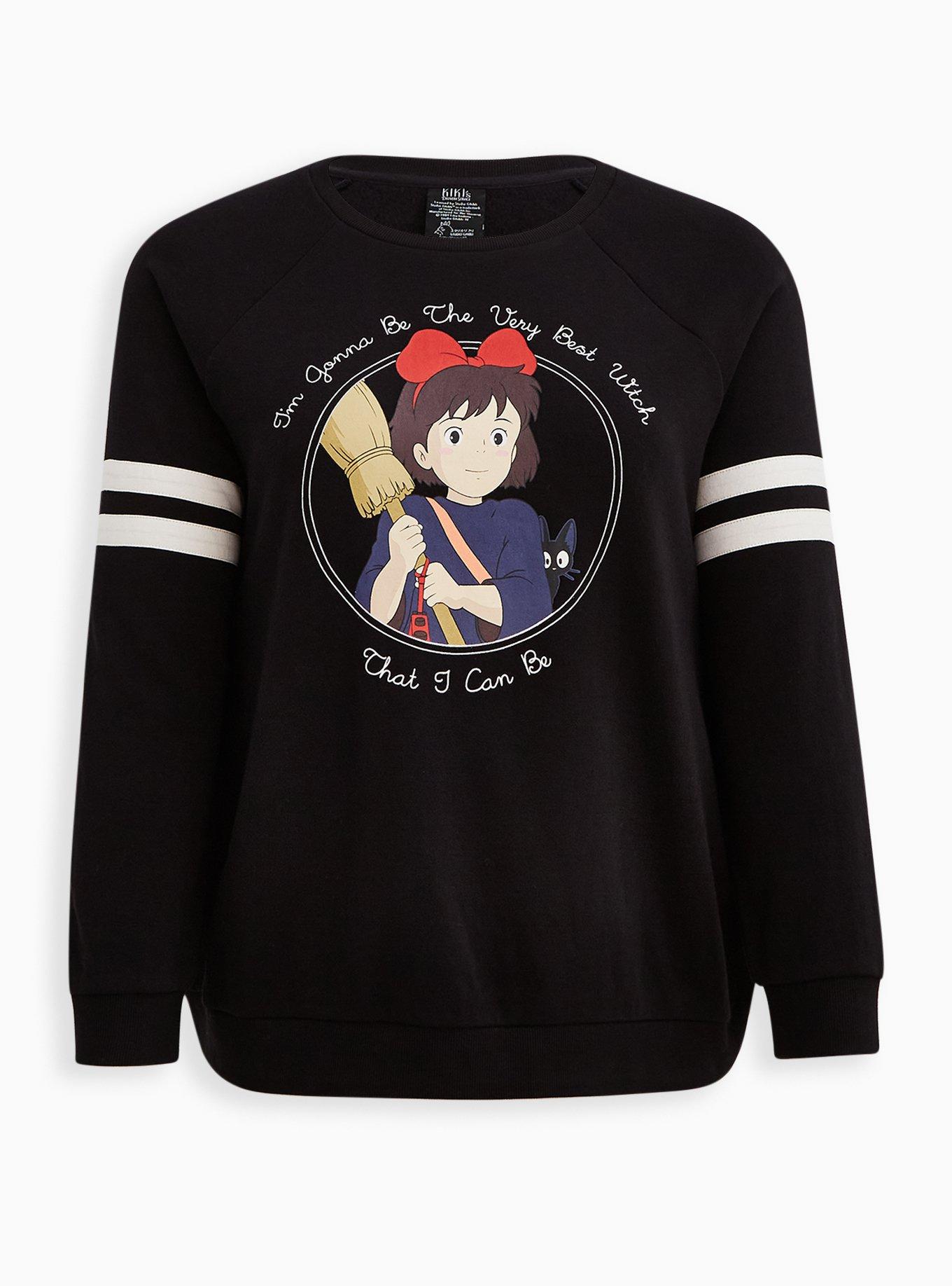 Her Universe Studio Ghibli Kiki's Delivery Service Varsity Sweatshirt - Fleece Black, DEEP BLACK, hi-res