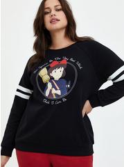 Her Universe Studio Ghibli Kiki's Delivery Service Varsity Sweatshirt - Fleece Black, DEEP BLACK, hi-res